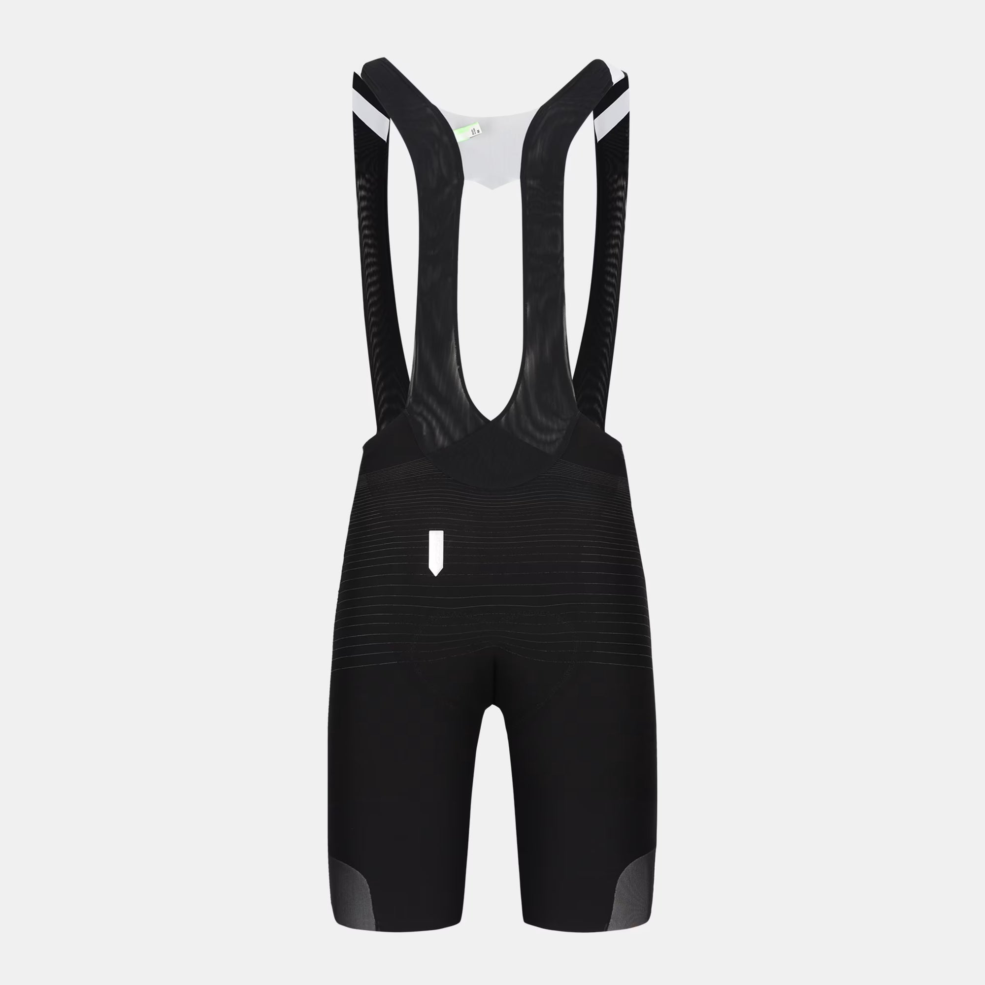 Back view of Q36.5 Unique Pro Bib Shorts - Men's - Black showing seamless design and supportive integrated straps