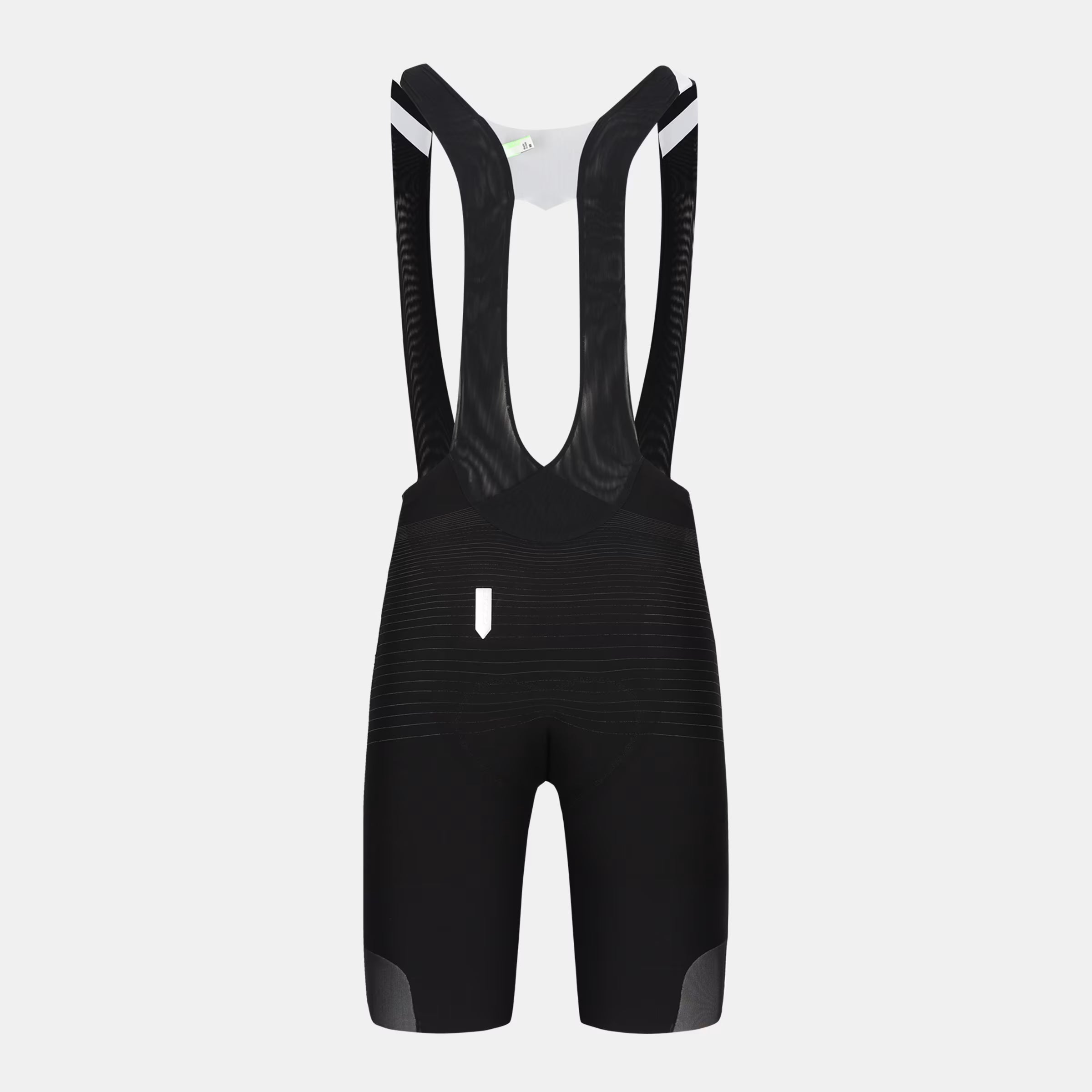 Back view of Q36.5 Unique Pro Bib Shorts - Men's - Black showing seamless design and supportive integrated straps