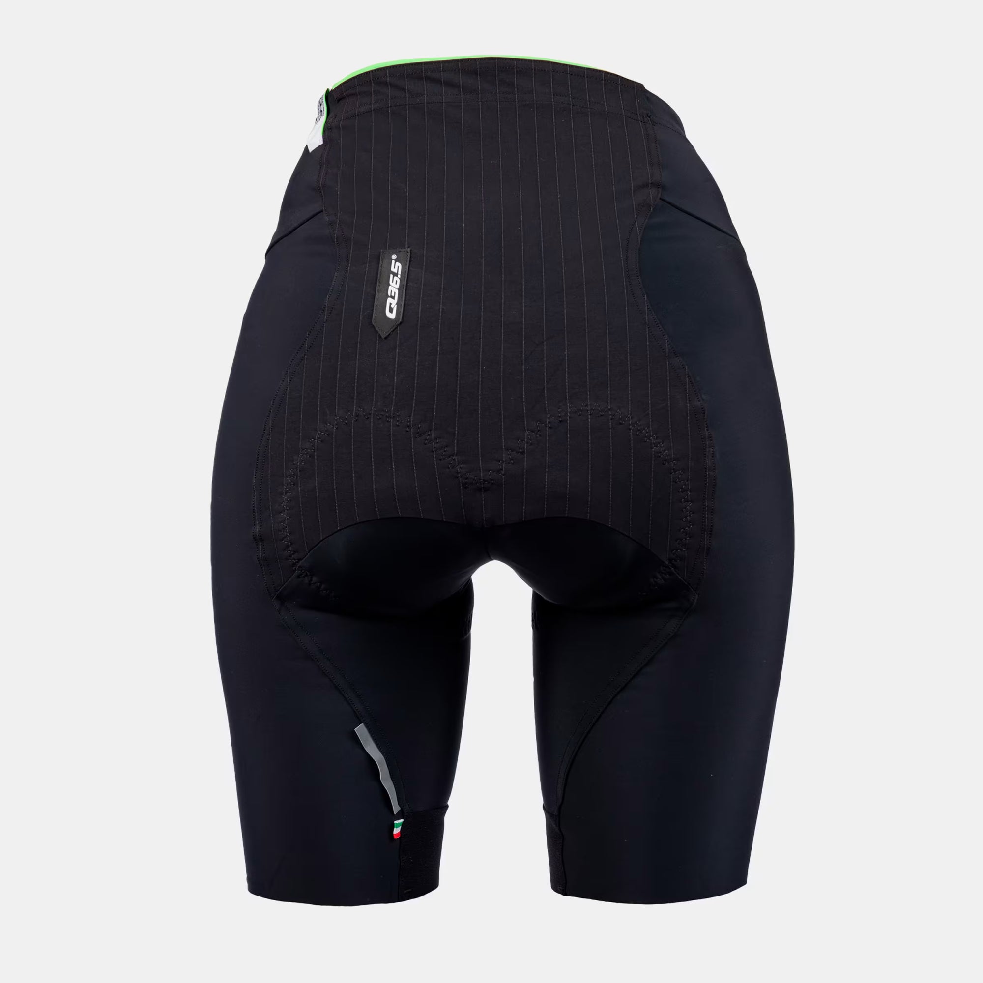 Back view of Q36.5 Gregarius Essential Half Shorts - Women's - Black with padded seat and sleek fit design