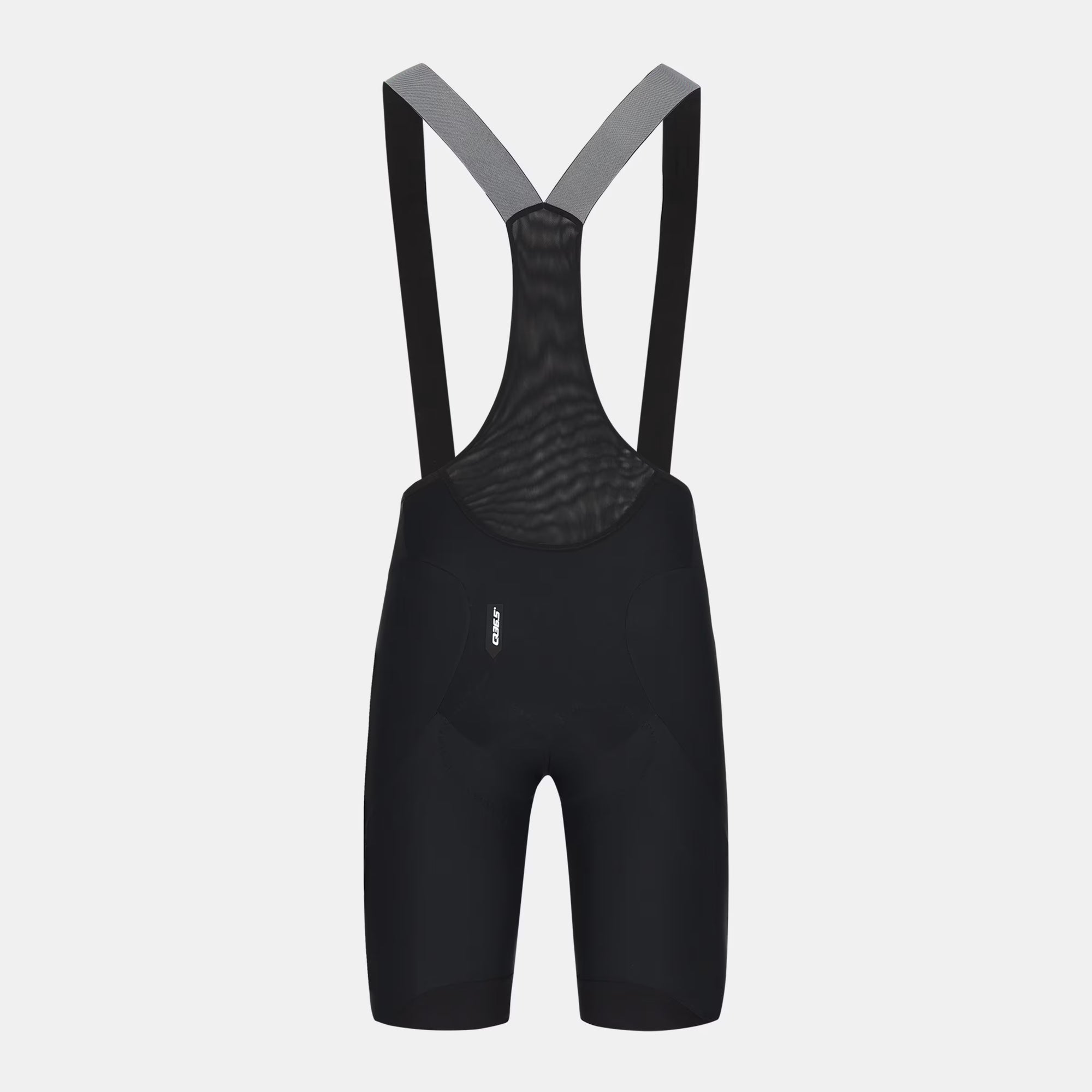 Q36.5 Gregarius Essential Bib Shorts - Men's - Black with mesh bib and ergonomic fit for long-distance cycling comfort