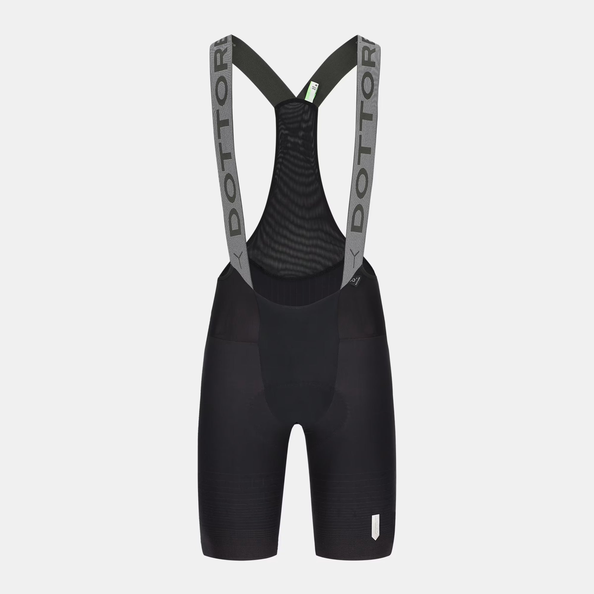 Q36.5 Dottore Pro Bib Shorts - Men's - Black front view showing mesh bib straps and sleek cycling fit