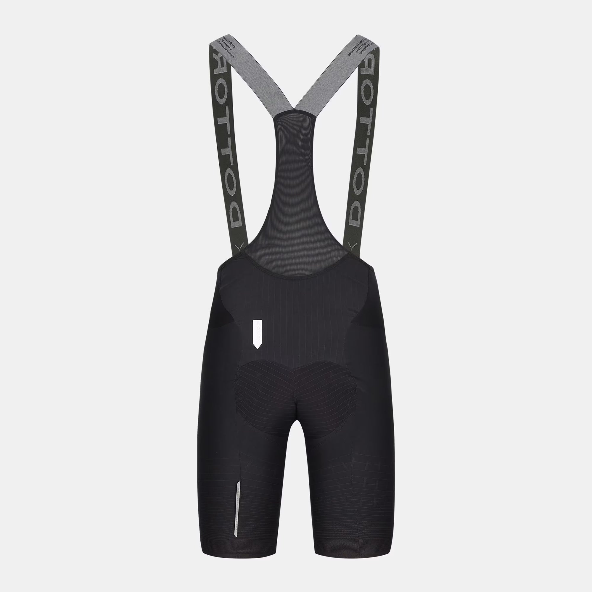 Q36.5 Dottore Pro Bib Shorts - Men's - Black back view with mesh straps and ergonomic chamois for cycling comfort and support