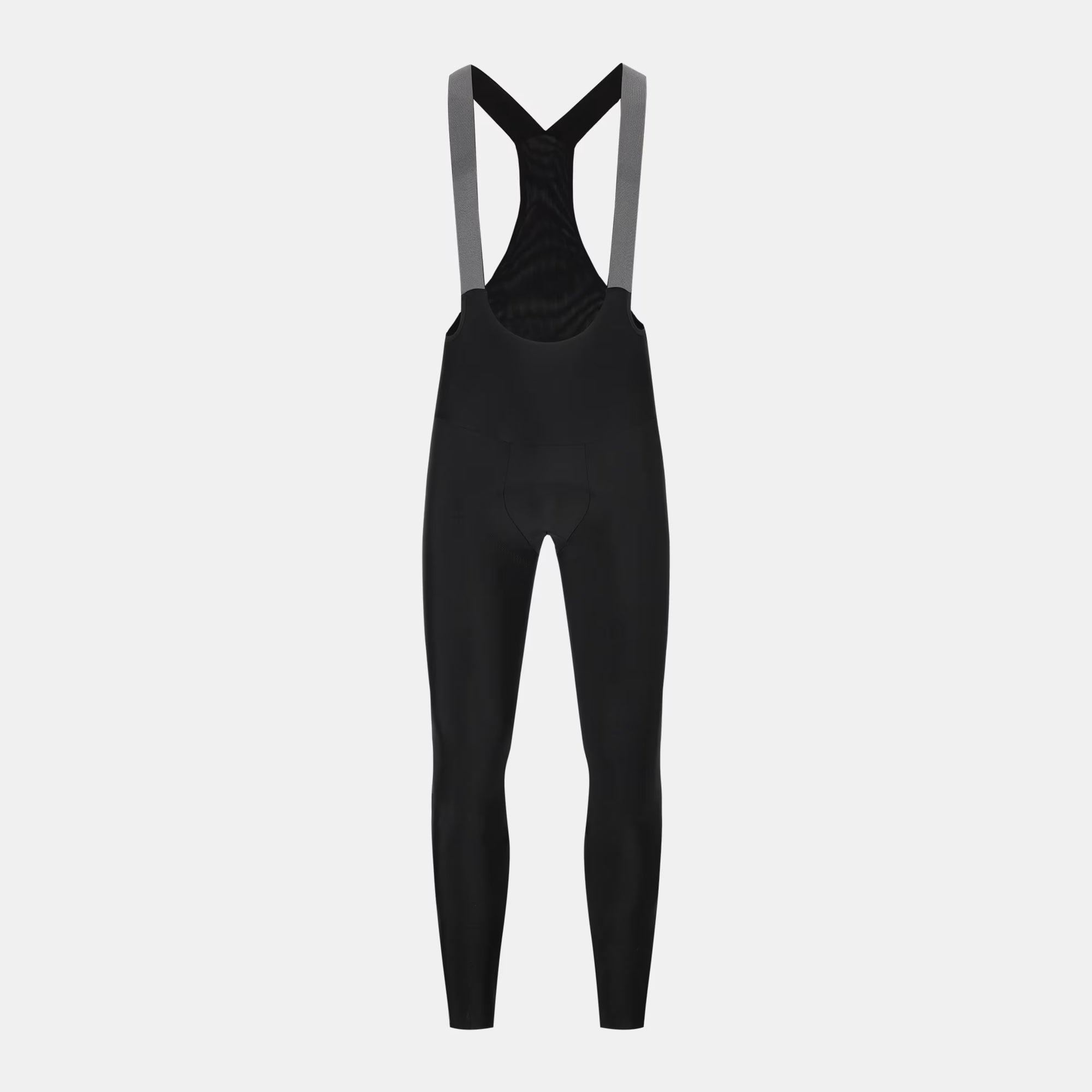 Front view of Q36.5 Gregarius Winter Bib Tights - Men's - Black showing full length and mesh suspenders