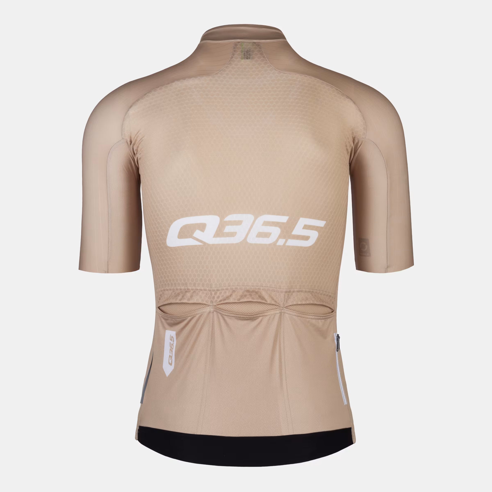 Back view of Q36.5 Gregarius Pro Signature Jersey - Men's - Gold with rear pockets and breathable fabric design