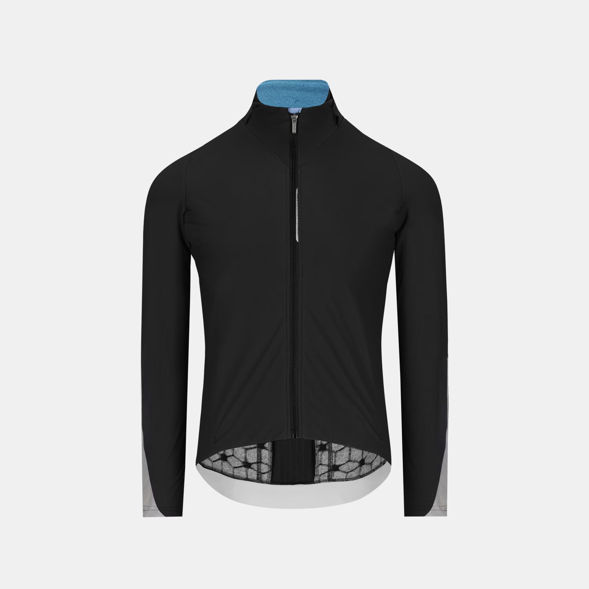 Q36.5 Dottore Termico Jacket - Unisex - Black front view showing full zip and slim fit design with extended back hem