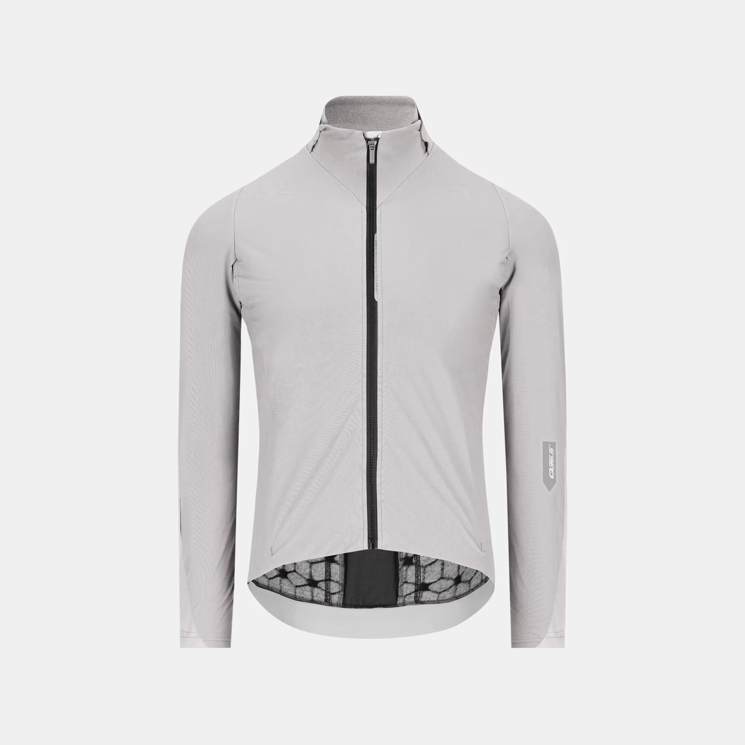 Q36.5 Dottore Termico Winter Jacket - Unisex - Ice Grey front view showing streamlined fit and full zip closure