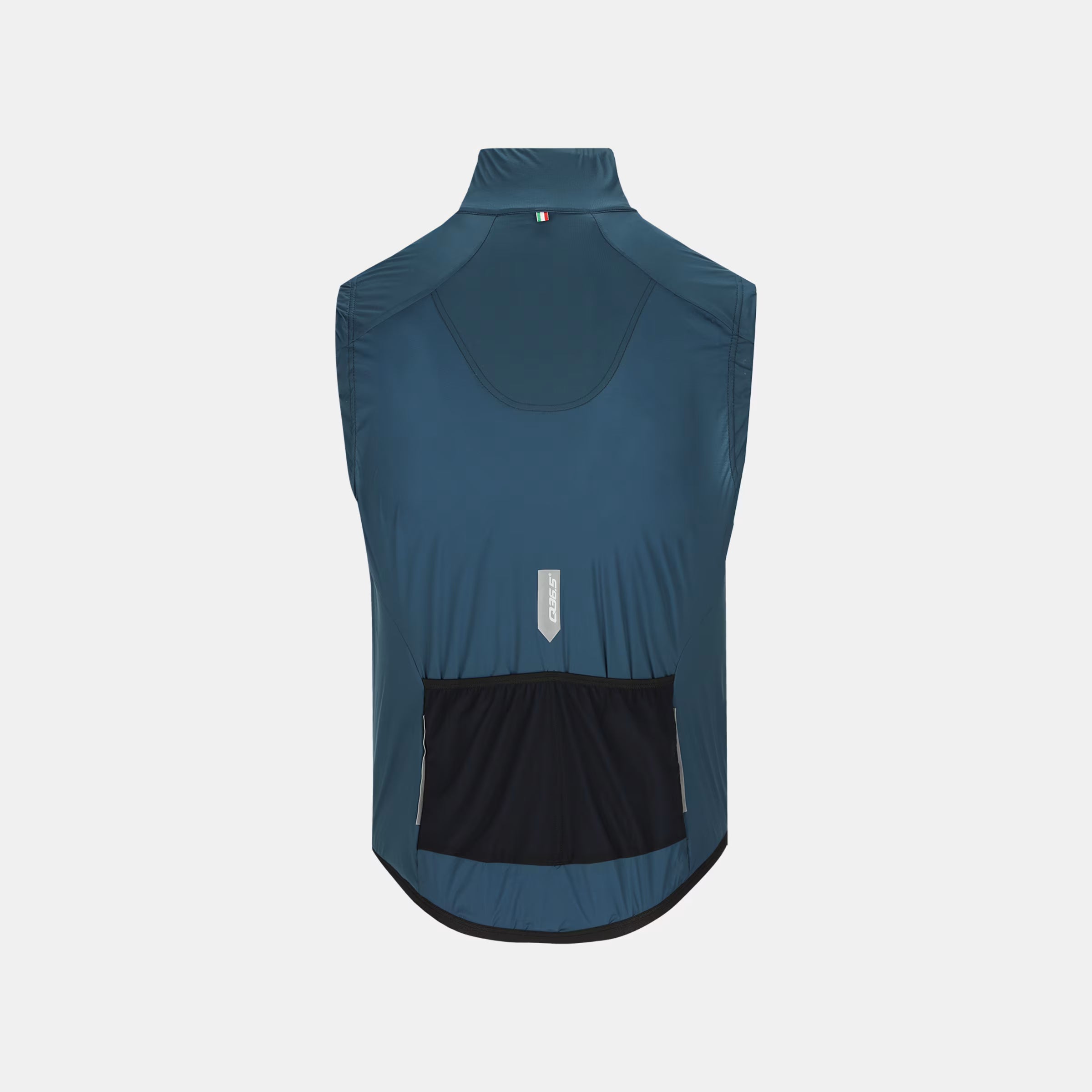 Q36.5 Adventure Vest - Men's - Australian Green shown from front with high collar and black mesh pocket detail