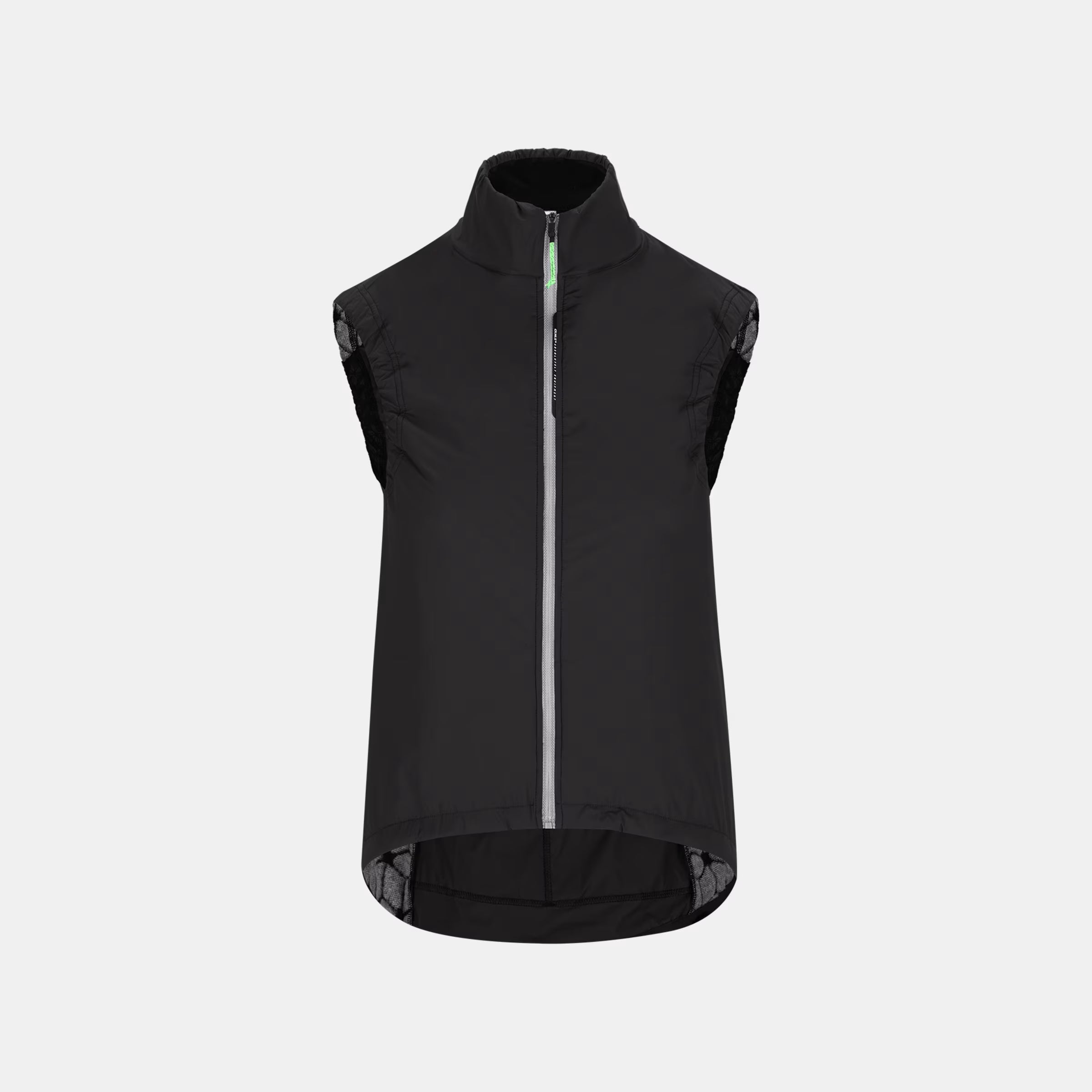 Q36.5 Adventure Vest - Women's - Black front view showing sleeveless design with high collar and full-length zipper closure