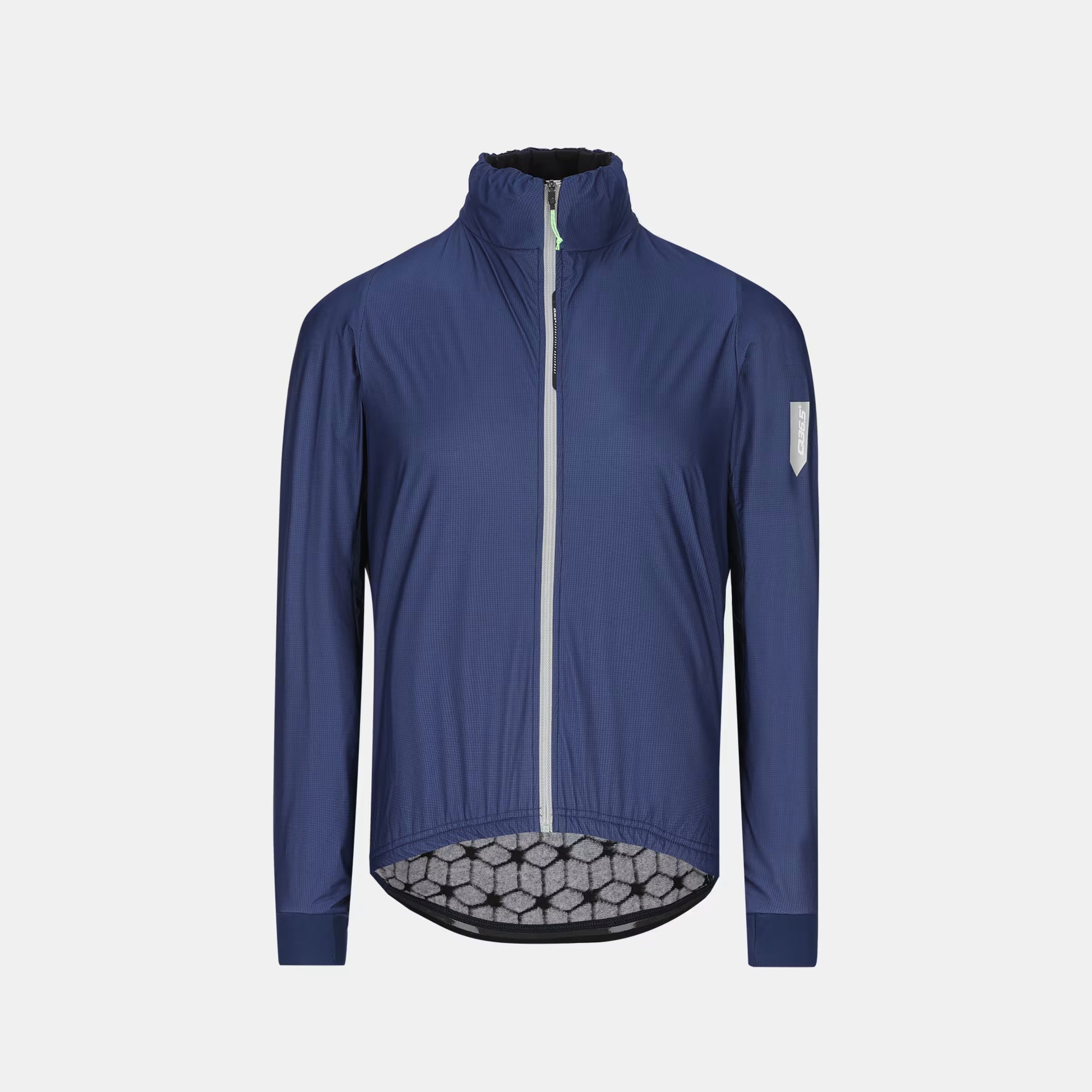 Q36.5 Adventure Winter Jacket - Men's - Navy Blue with full front zipper and long sleeves for cold weather cycling