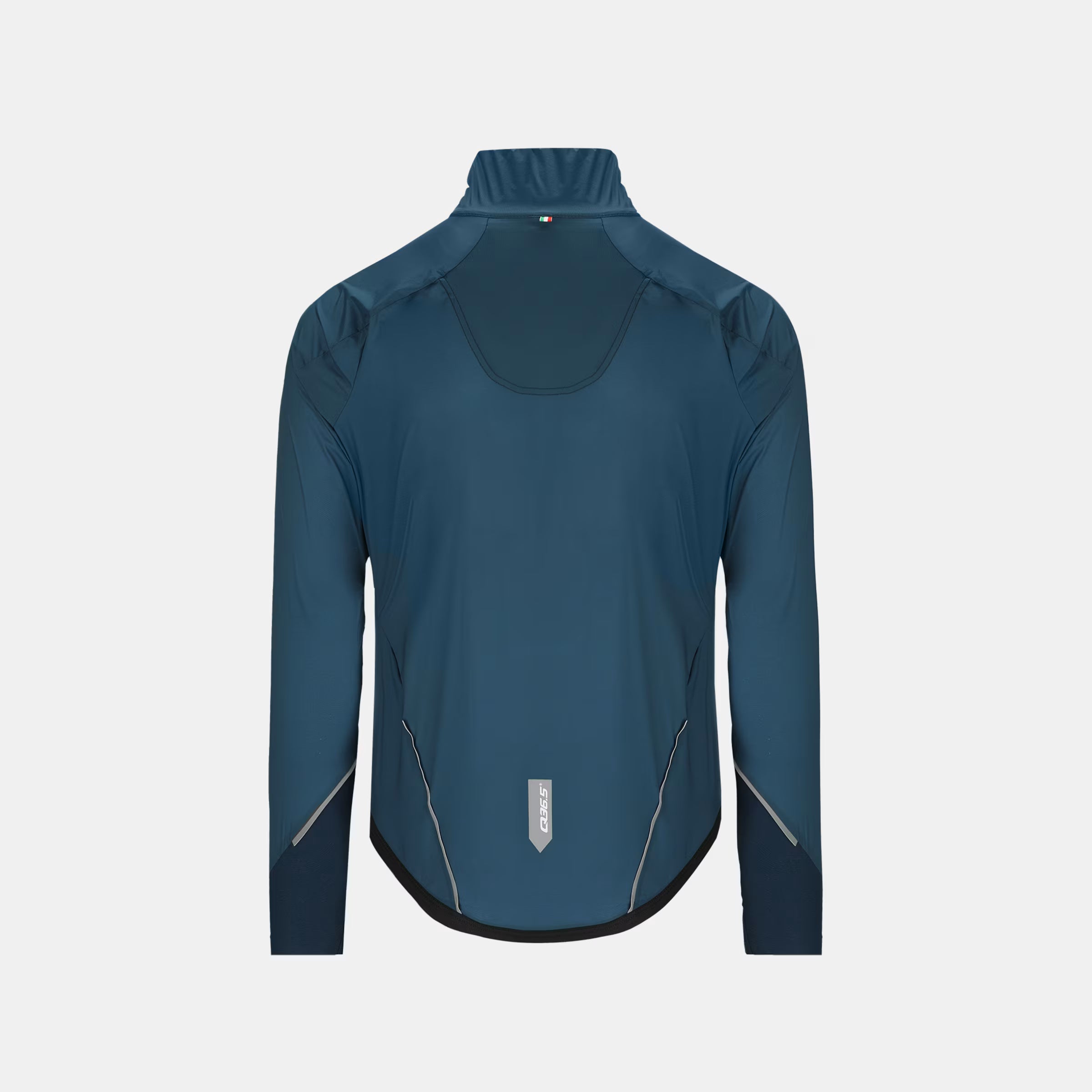 Q36.5 Air Jacket - Unisex - Australian Green shown from back with reflective details and streamlined fit for cycling performance