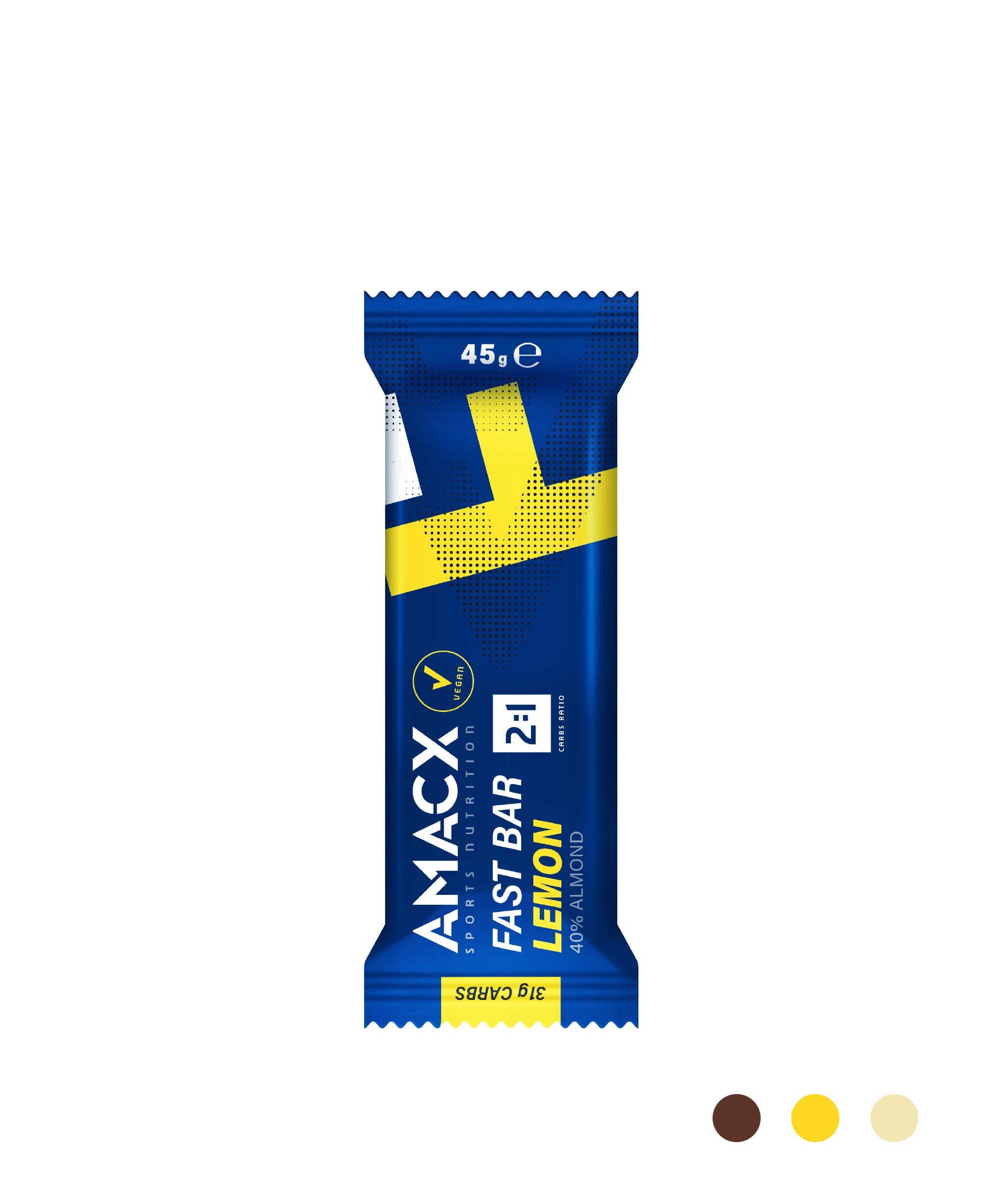 Fast Bar Lemon | 12 pack product image front view in portrait orientation with blue and yellow packaging design