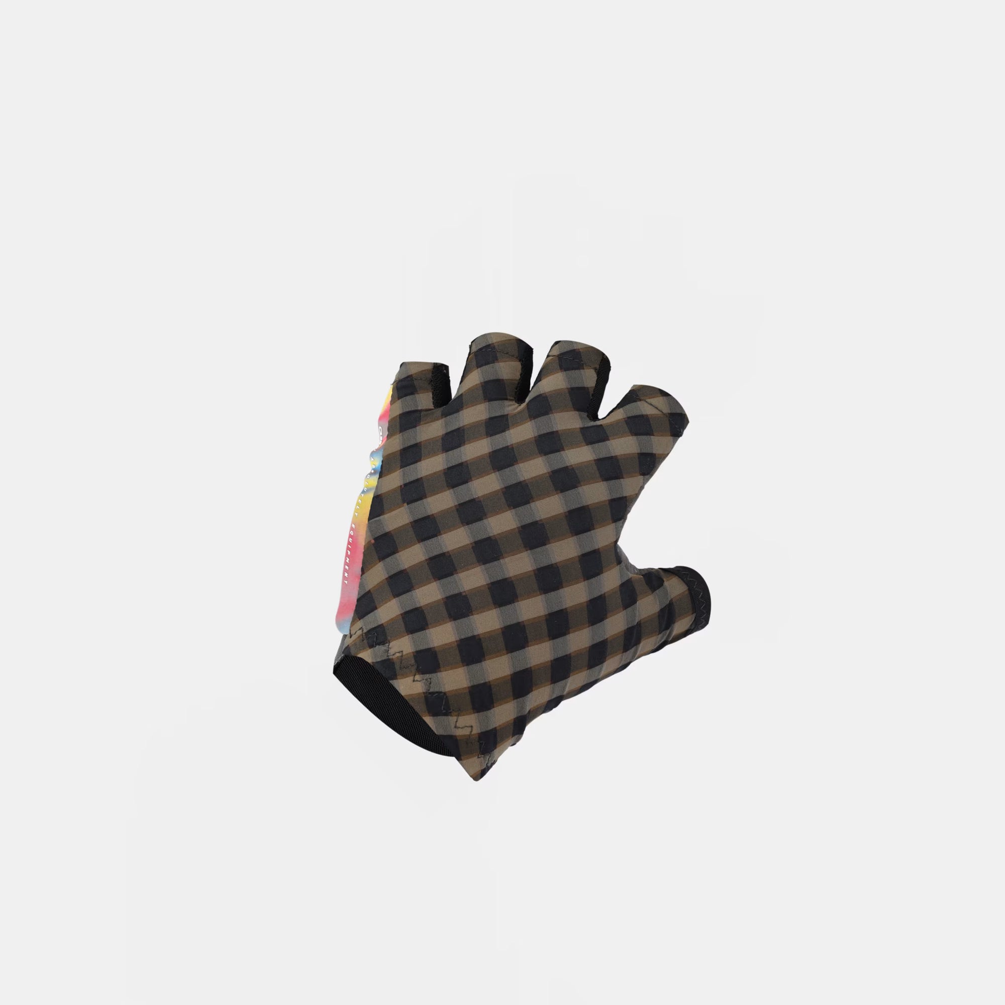 Q36.5 Dottore Clima Summer Gloves - Olive Green shown with checkered pattern and fingerless design on light background