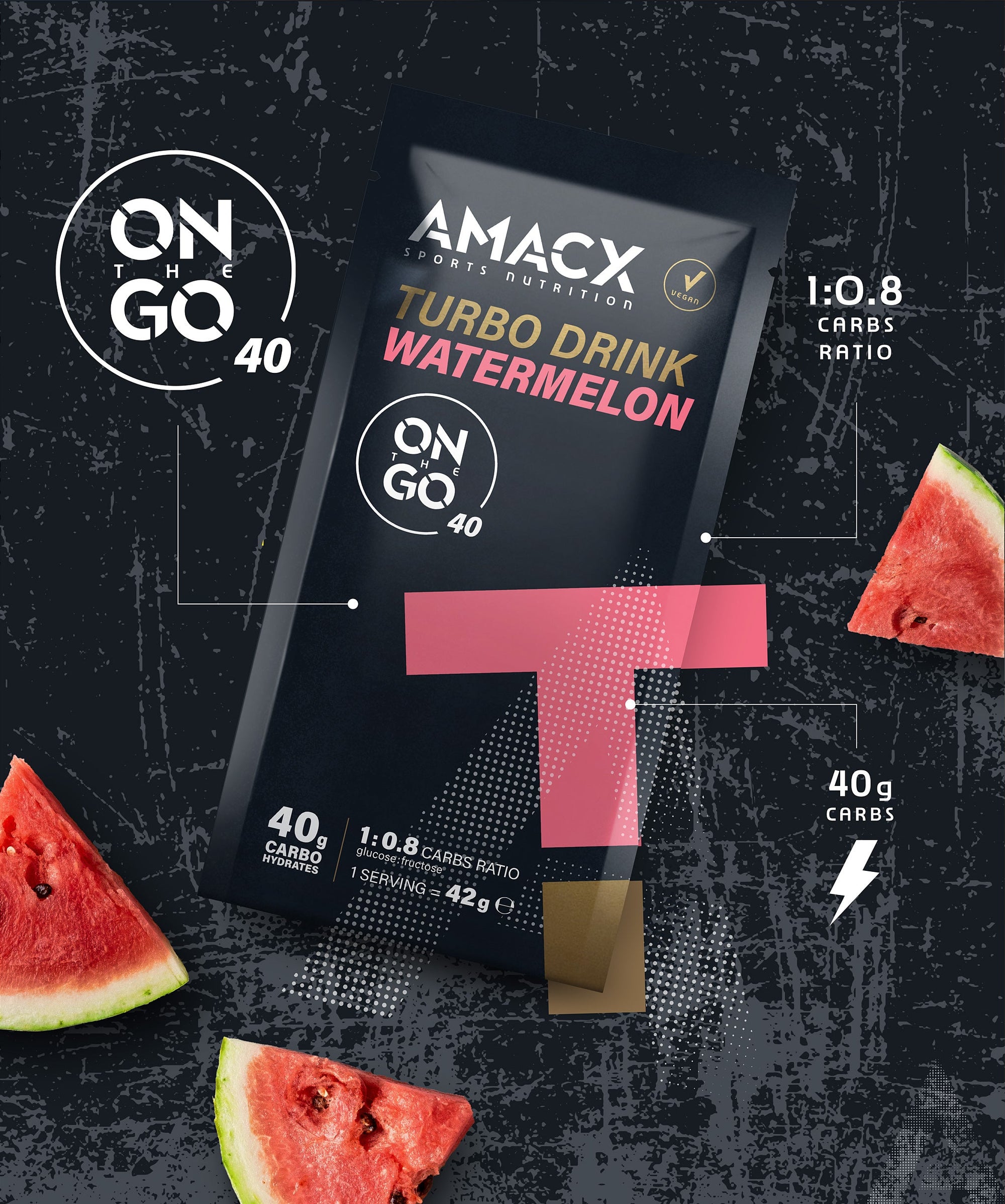 Turbo Drink On The Go Watermelon | 12 pack product pouch with watermelon slices in portrait orientation gallery 3