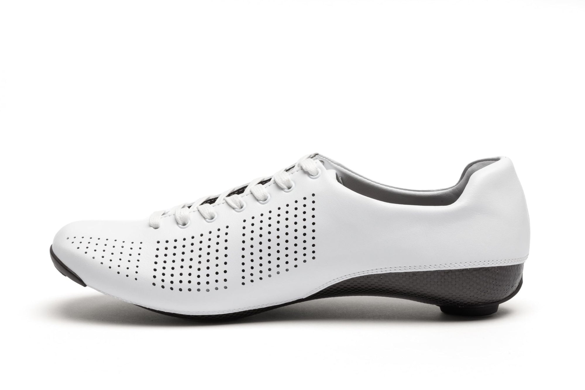 Side view of Nimbl AIR climbing shoe in white with perforated upper and sleek low-profile sole design