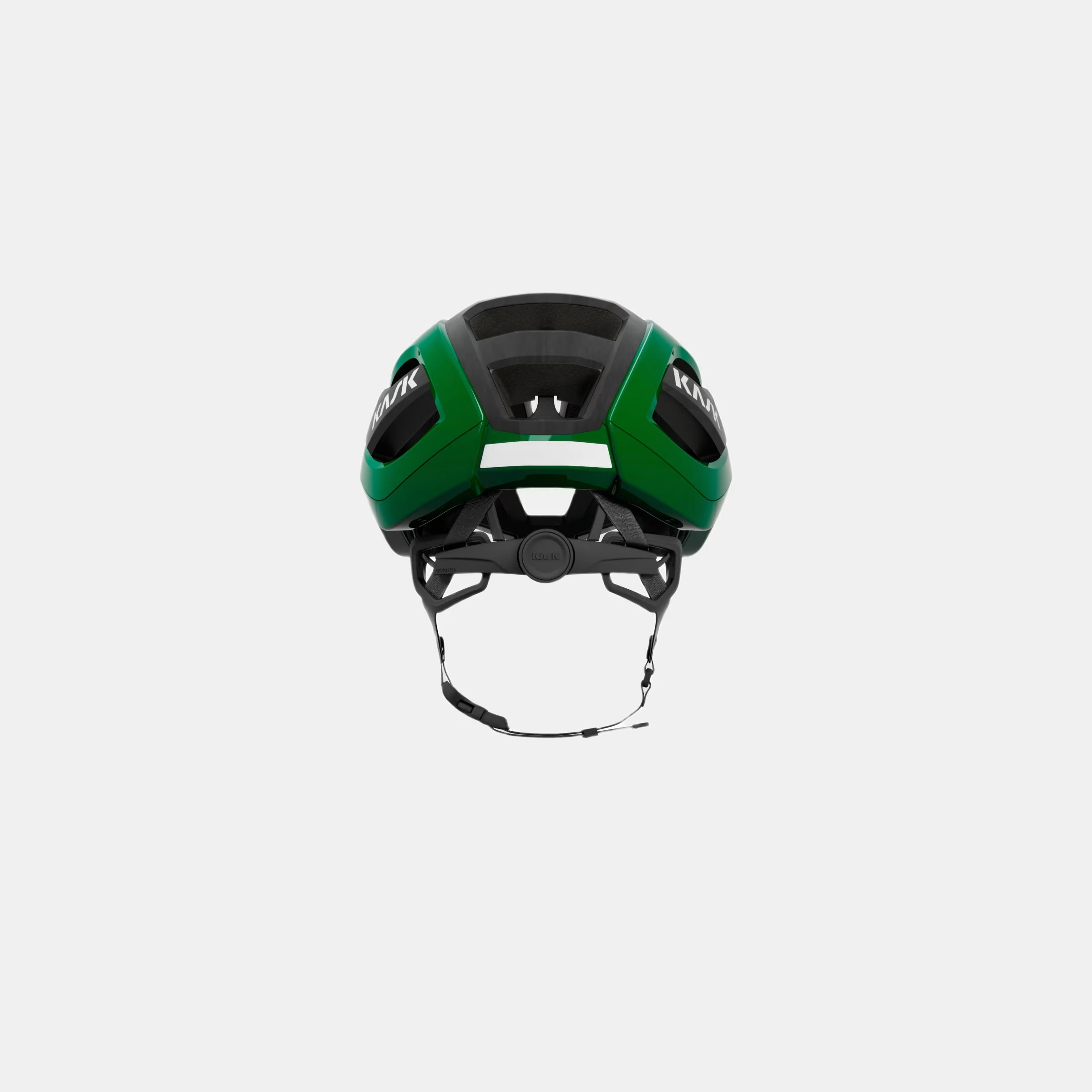 Kask Elemento Helmet - Beetle Green rear view showing adjustable fit system and ventilation details