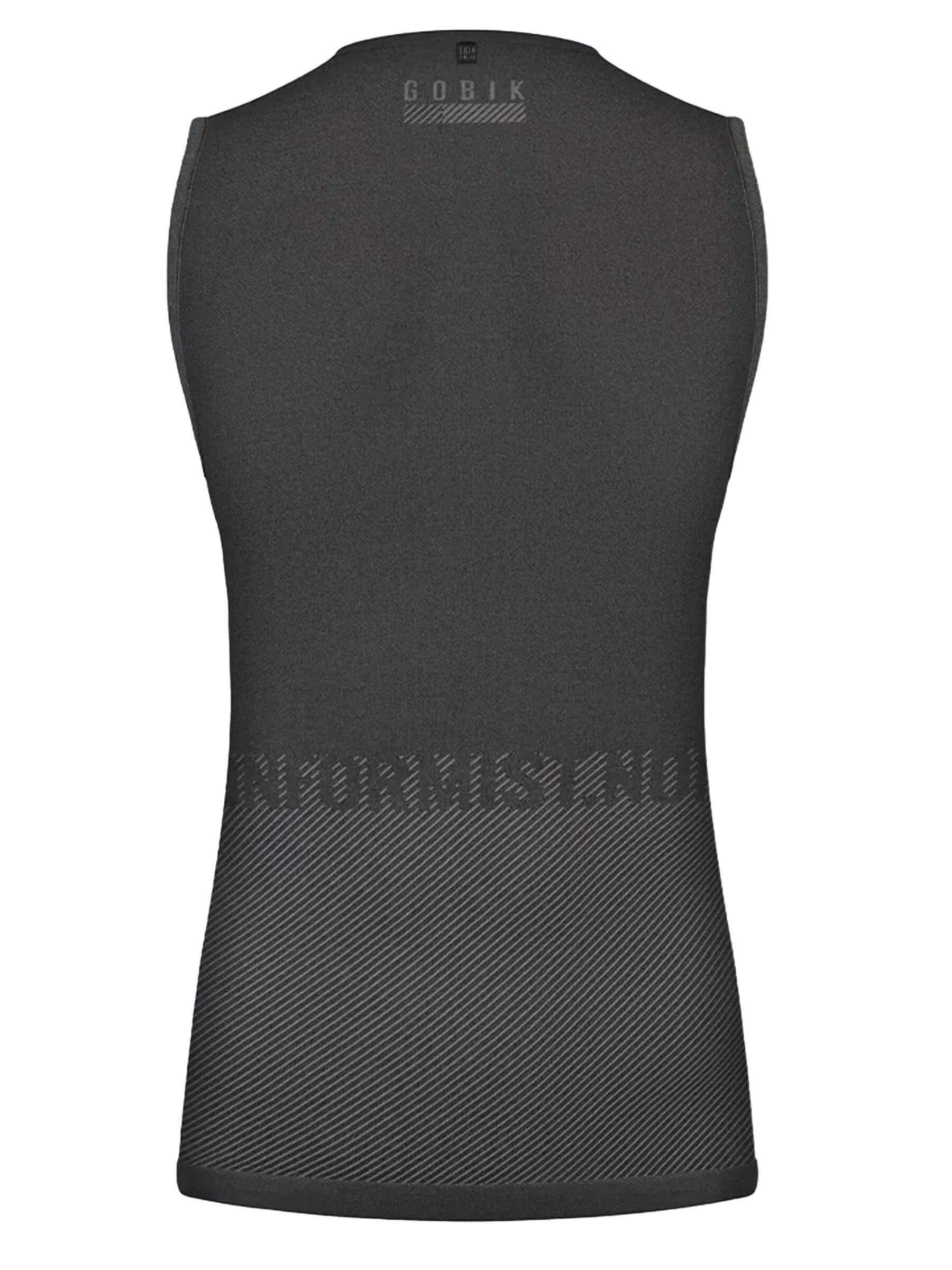 Back view of GOBIK Limber Skin Sleeveless Base Layer - Women's showing seamless thermal fabric and fitted design