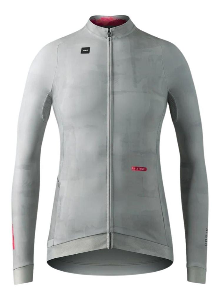 GOBIK Hyder Long Sleeve Jersey - Women's in light grey with full zip and fitted silhouette for cold weather cycling