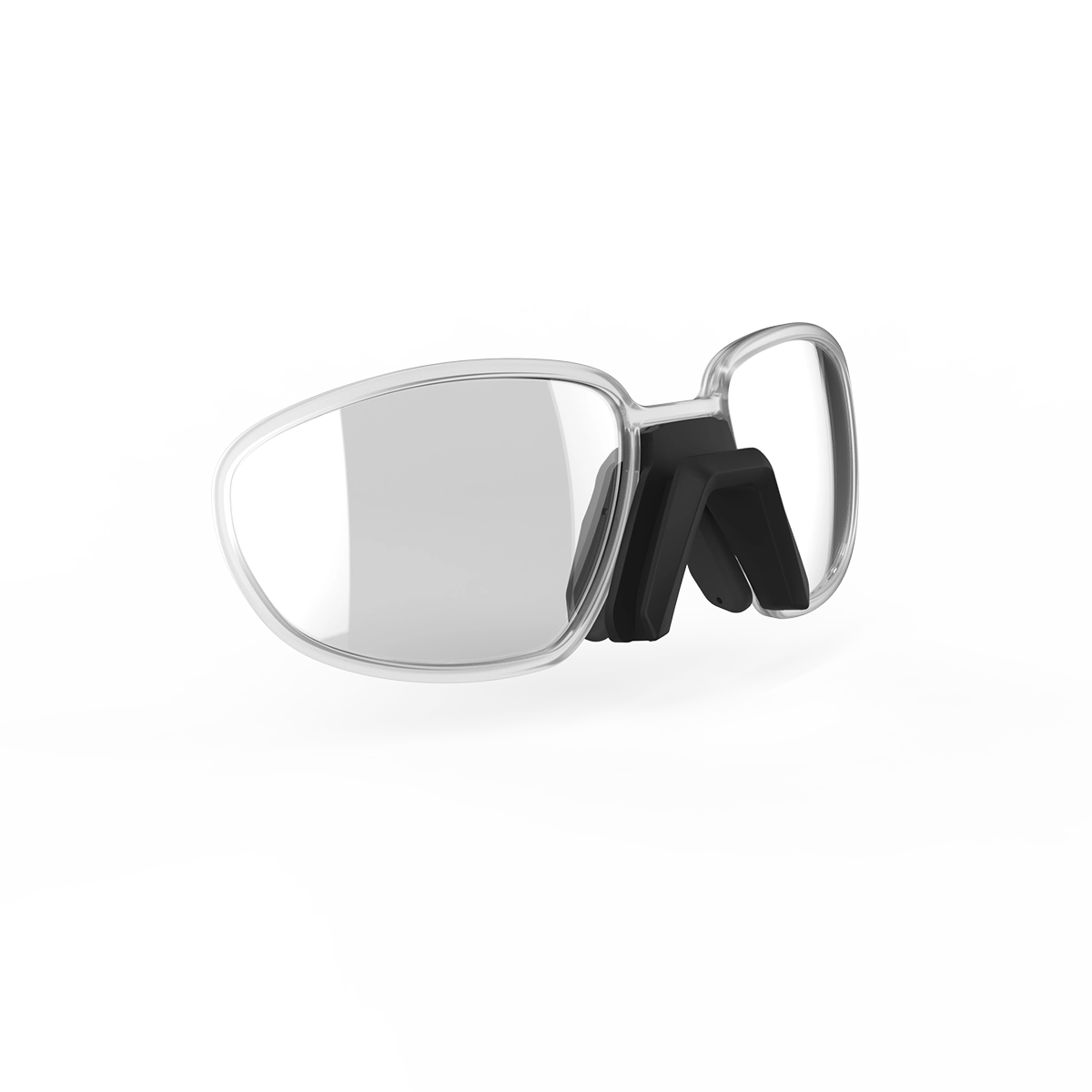 REACT Correction Clip for Optray showing clear lenses and black adjustable nose pads on white background