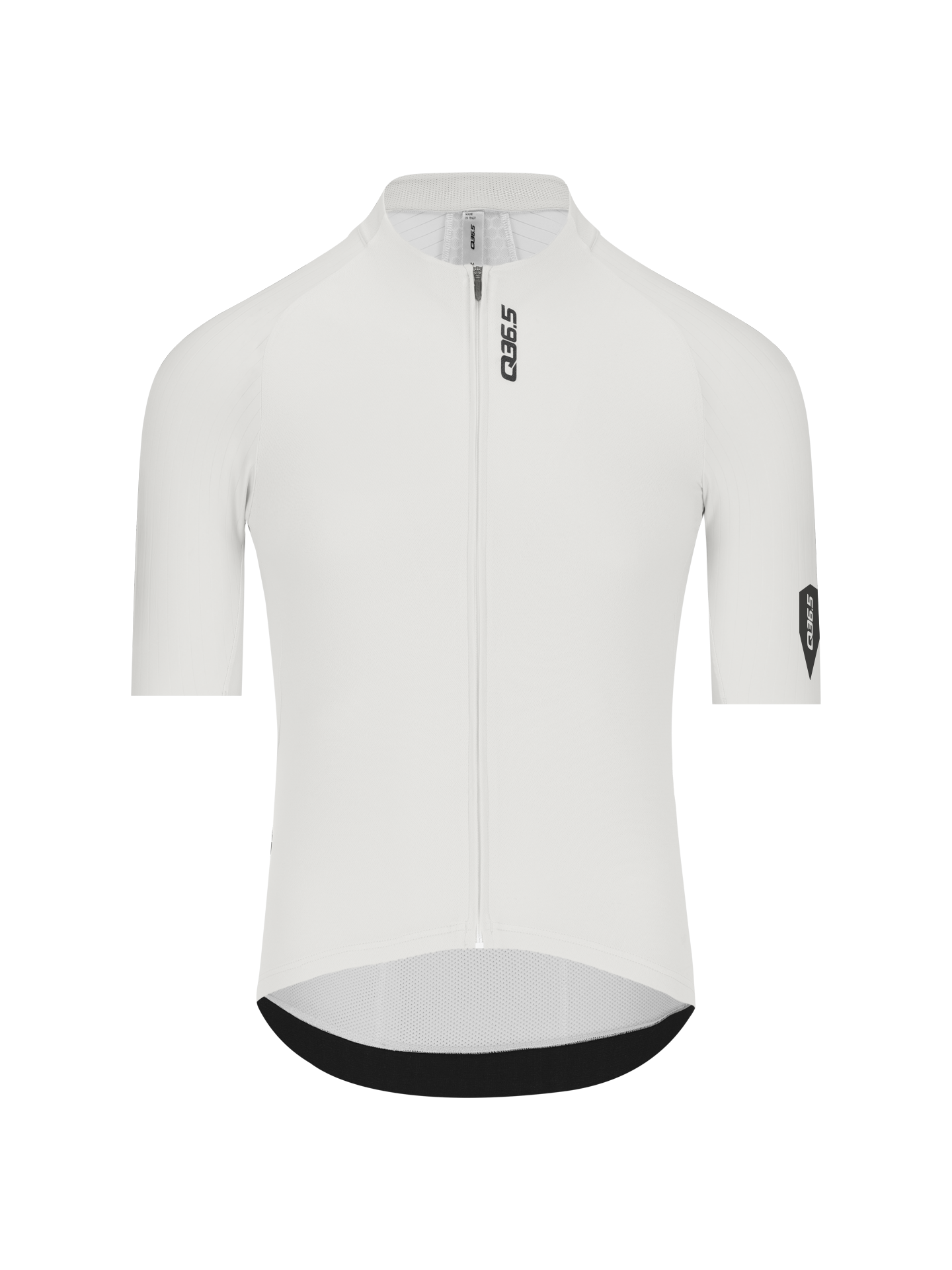 Q36.5 Gregrarius Pro Jersey - Men's - Cloud Dancer in white with full front zipper and short sleeves for cycling.