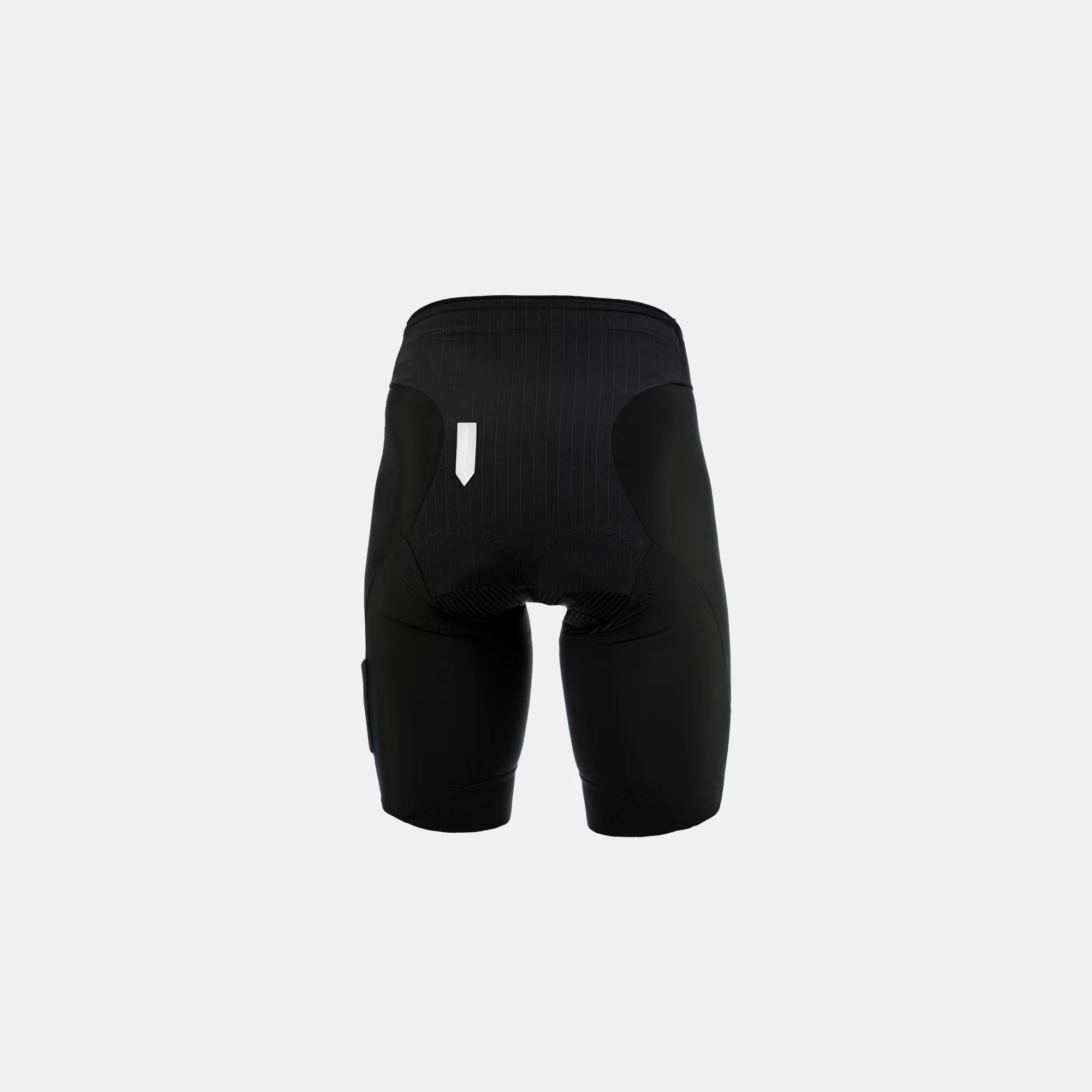 Q36.5 Gregarius Essential Half Shorts - Men's - Black rear view showing padded seat and ergonomic fit for cycling performance