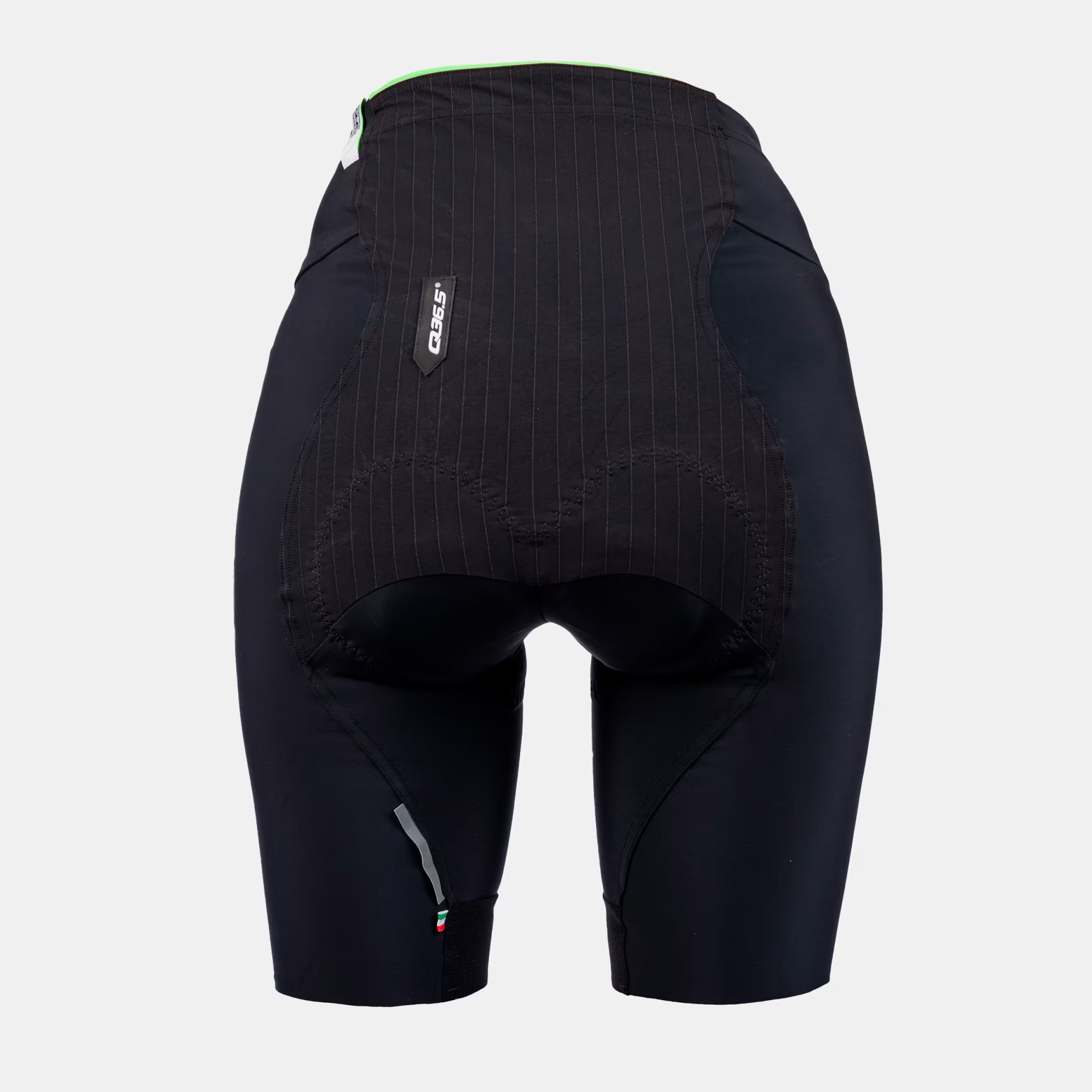 Back view of Q36.5 Gregarius Essential Half Shorts - Women's - Black with padded seat and sleek fit design