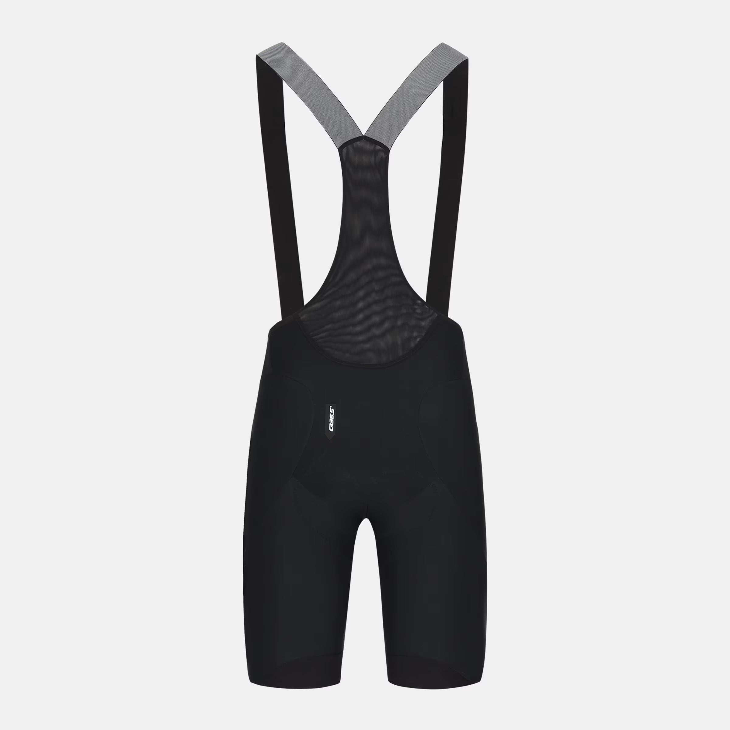 Q36.5 Gregarius Essential Bib Shorts - Men's - Black with mesh bib and ergonomic fit for long-distance cycling comfort