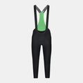 Q36.5 Gregarius Essential Bib Knickers - Men's - Black showing back view with green mesh upper and full-length legs