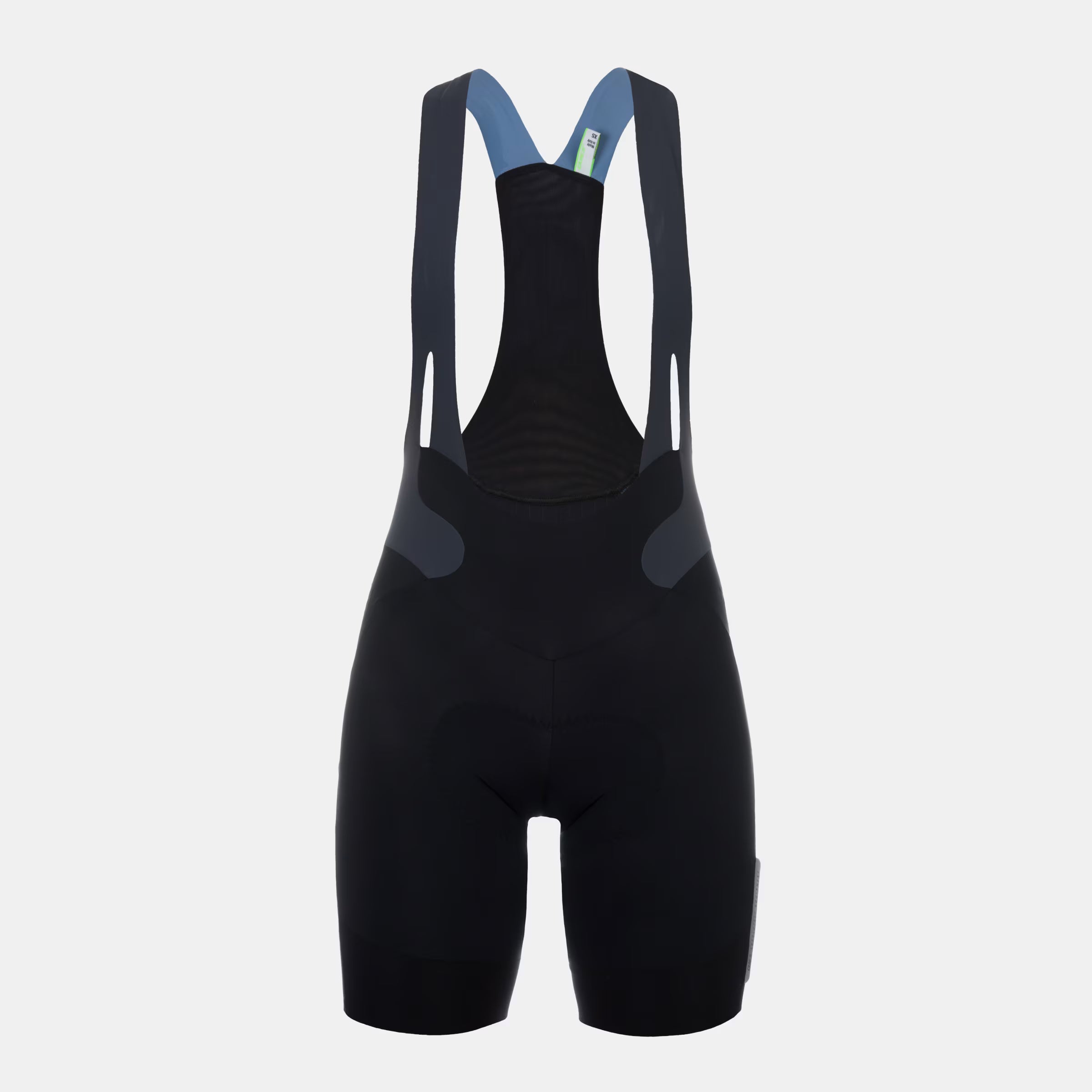 Q36.5 Gregarius Grid Skin Bib Shorts - Women's - Black front view showing sleek fit and breathable straps for cycling performance