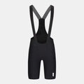 Q36.5 Dottore Hybrid Bib Shorts - Men's - Black showing front view with mesh upper and streamlined fit for cold-weather riding