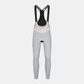 Q36.5 Dottore Hybrid Bib Tights - Men's - Ice Grey front view with mesh bib straps and ergonomic cycling fit
