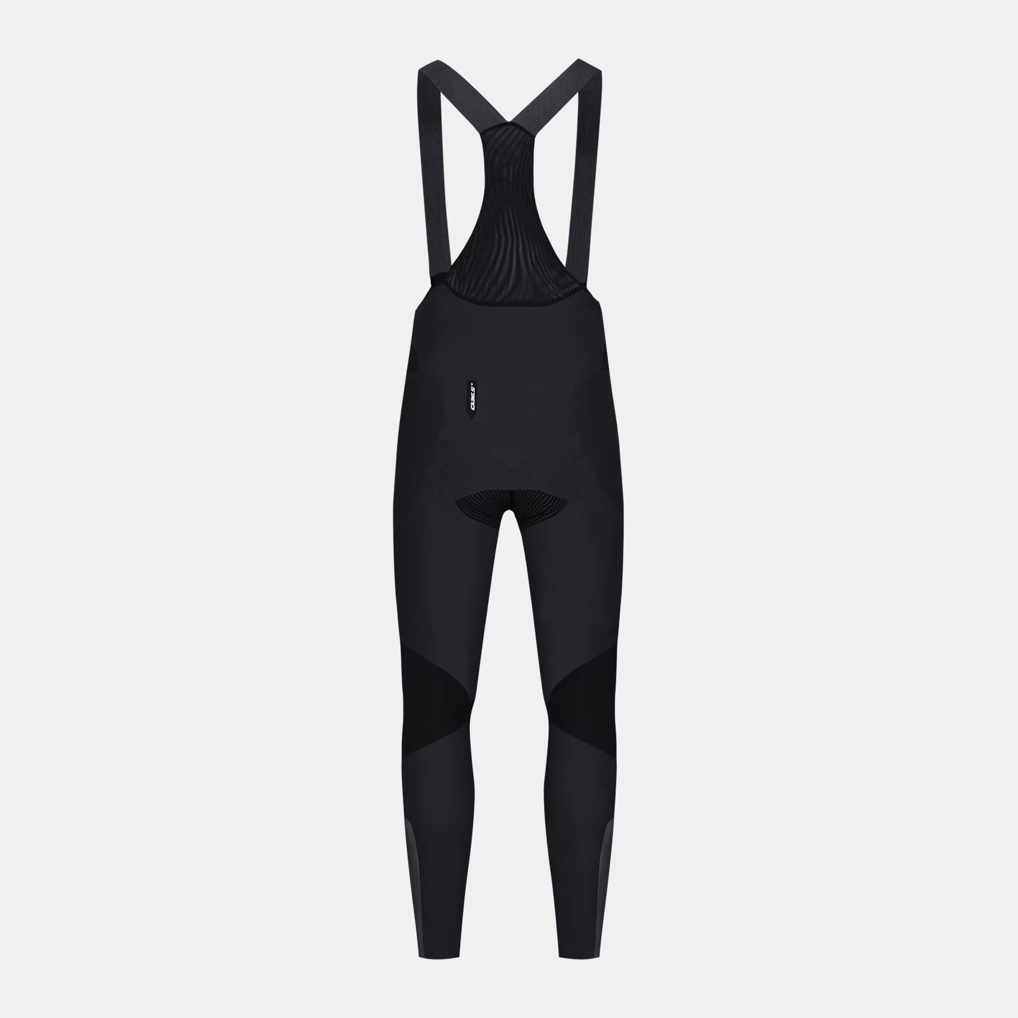 Q36.5 Dottore Termico Bib Tights - Men's - Black front view with mesh bib and ergonomic thermal fabric panels