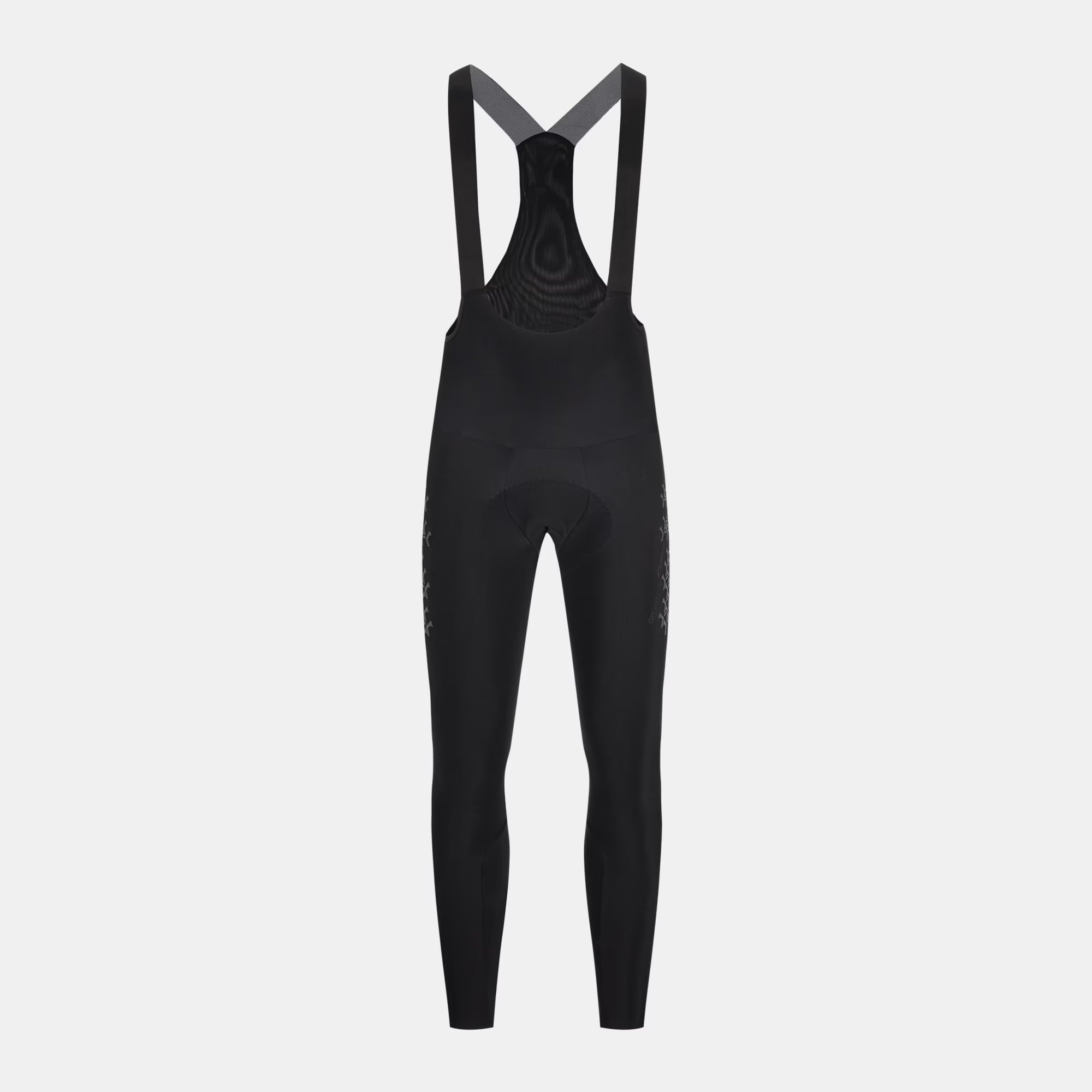 Q36.5 Gregarius Grid Skin Winter Bib Tights - Men's - Black front view showing slim fit and padded seat for cold weather cycling