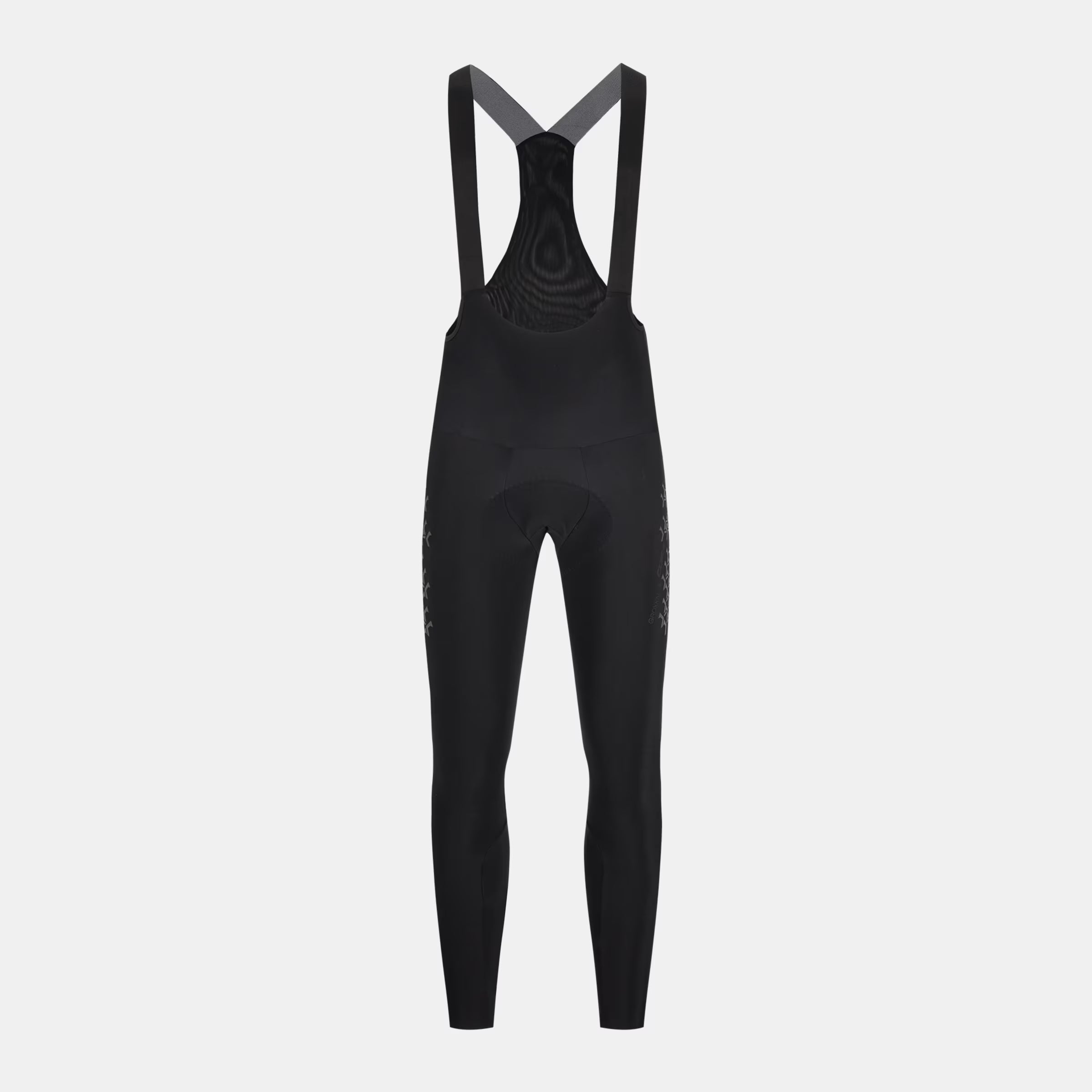 Q36.5 Gregarius Grid Skin Winter Bib Tights - Men's - Black front view showing slim fit and padded seat for cold weather cycling