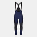 Q36.5 Adventure Winter Bib Tights - Men's - Navy Blue with black panels and mesh bib straps shown front view on white background