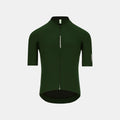 Q36.5 Dottore Pro Jersey - Men's - Forest Green front view with zip and streamlined fit for cycling performance
