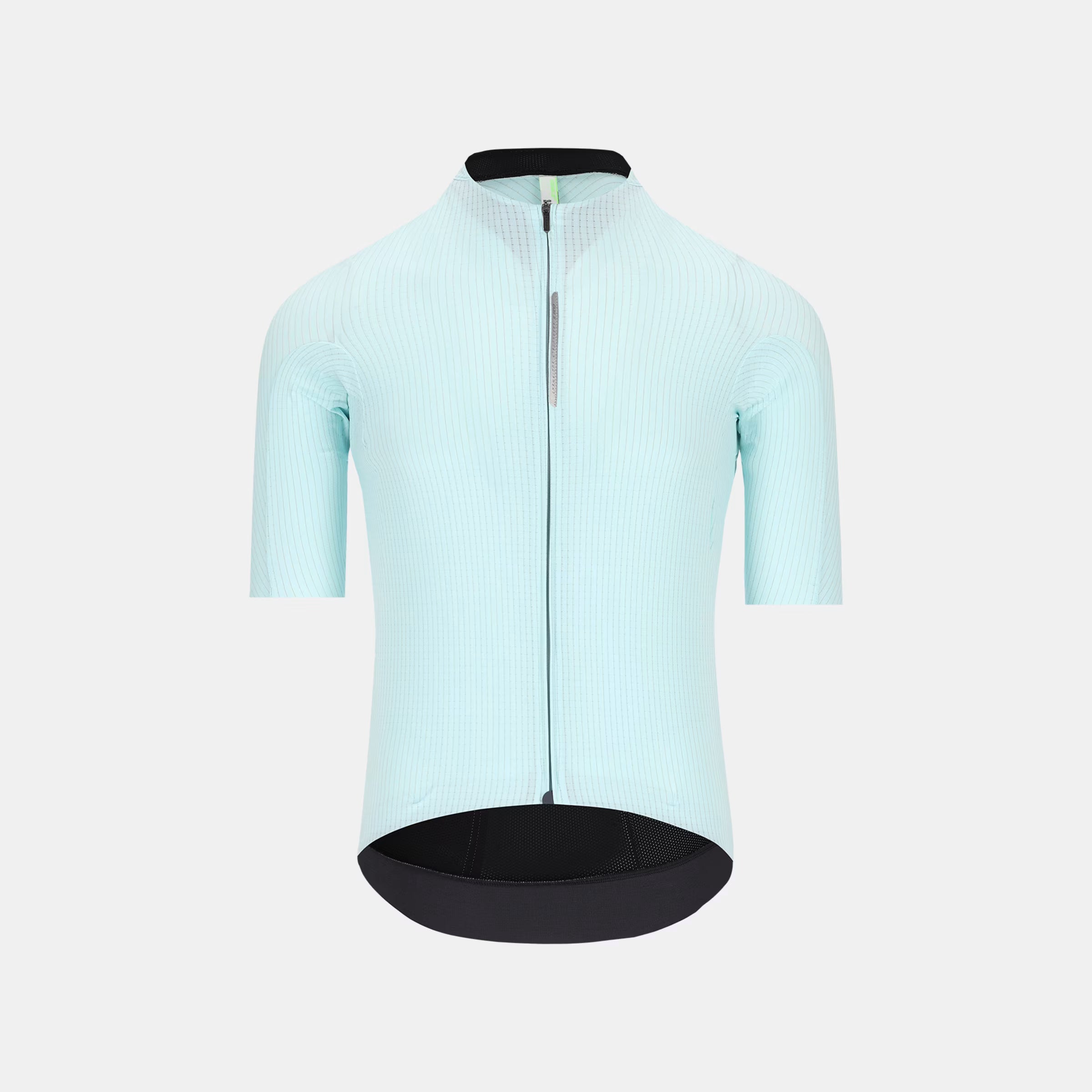 Q36.5 Dottore Pro Jersey - Men's - Acquamarina Blue front view with full zipper and aerodynamic fit in light blue color