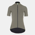 Q36.5 Dottore Grid Skin Jersey - Women's - Olive Green with full front zipper and short sleeves shown on white background