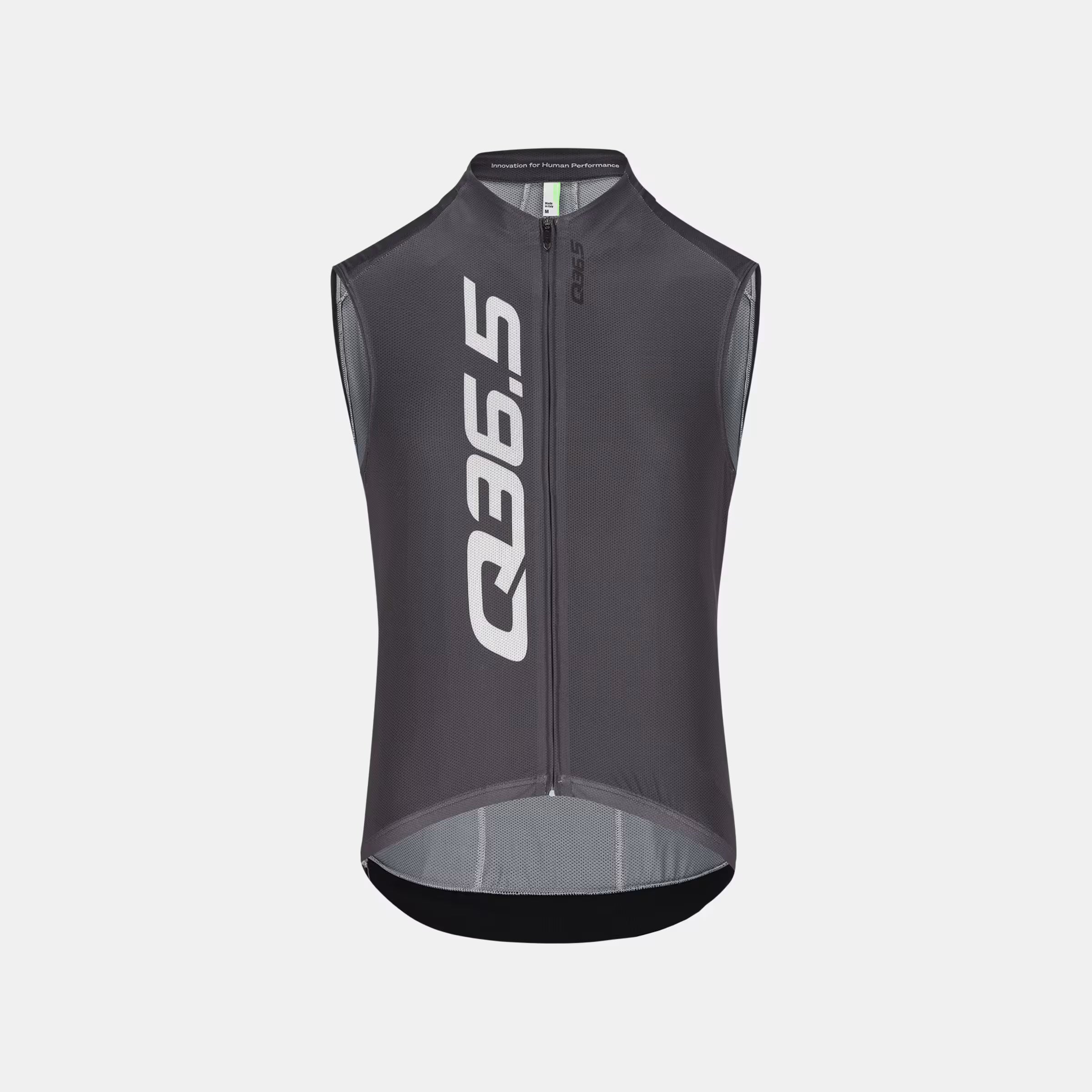 Q36.5 Gregarius Signature Sleeveless Jersey - Men's - Titanium Grey with full front zipper and aerodynamic fit