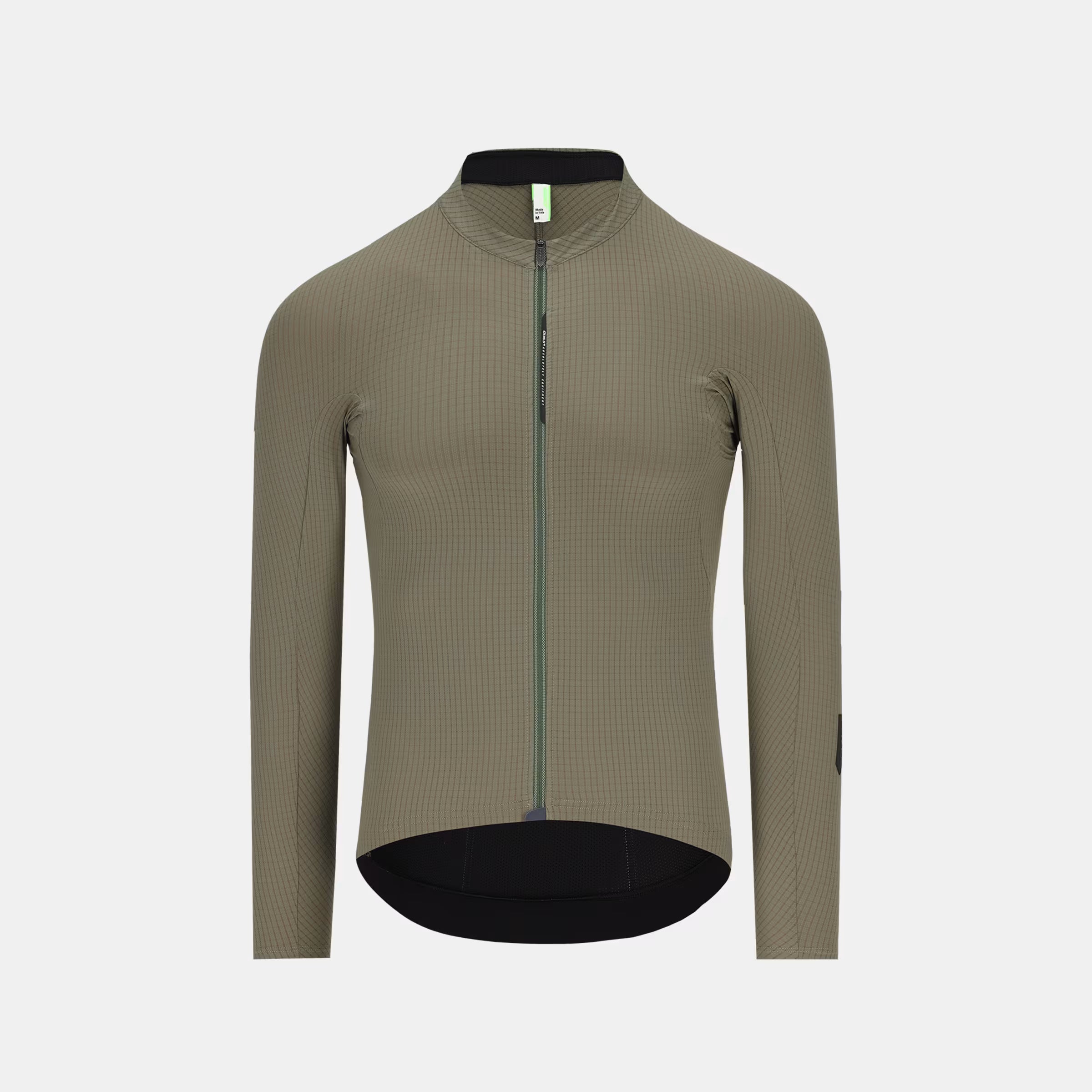 Q36.5 Dottore Pro Long Sleeve Jersey - Men's - Olive Green front view showing fitted cycling jersey with full zip