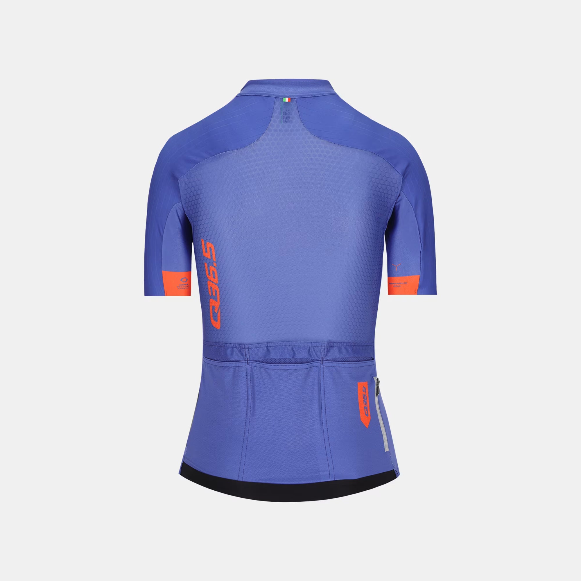 Back view of Q36.5 Gregarius Pro Signature Jersey - Women's - Persian Purple with rear pockets and short sleeves visible