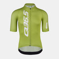 Q36.5 Gregarius Pro Signature Jersey - Men's - Pistacchio Green front view with full zip and short sleeves on white background