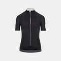 Q36.5 Dottore Clima Jersey - Woman's - Black with front zipper and subtle textured pattern on short sleeves cycling fit