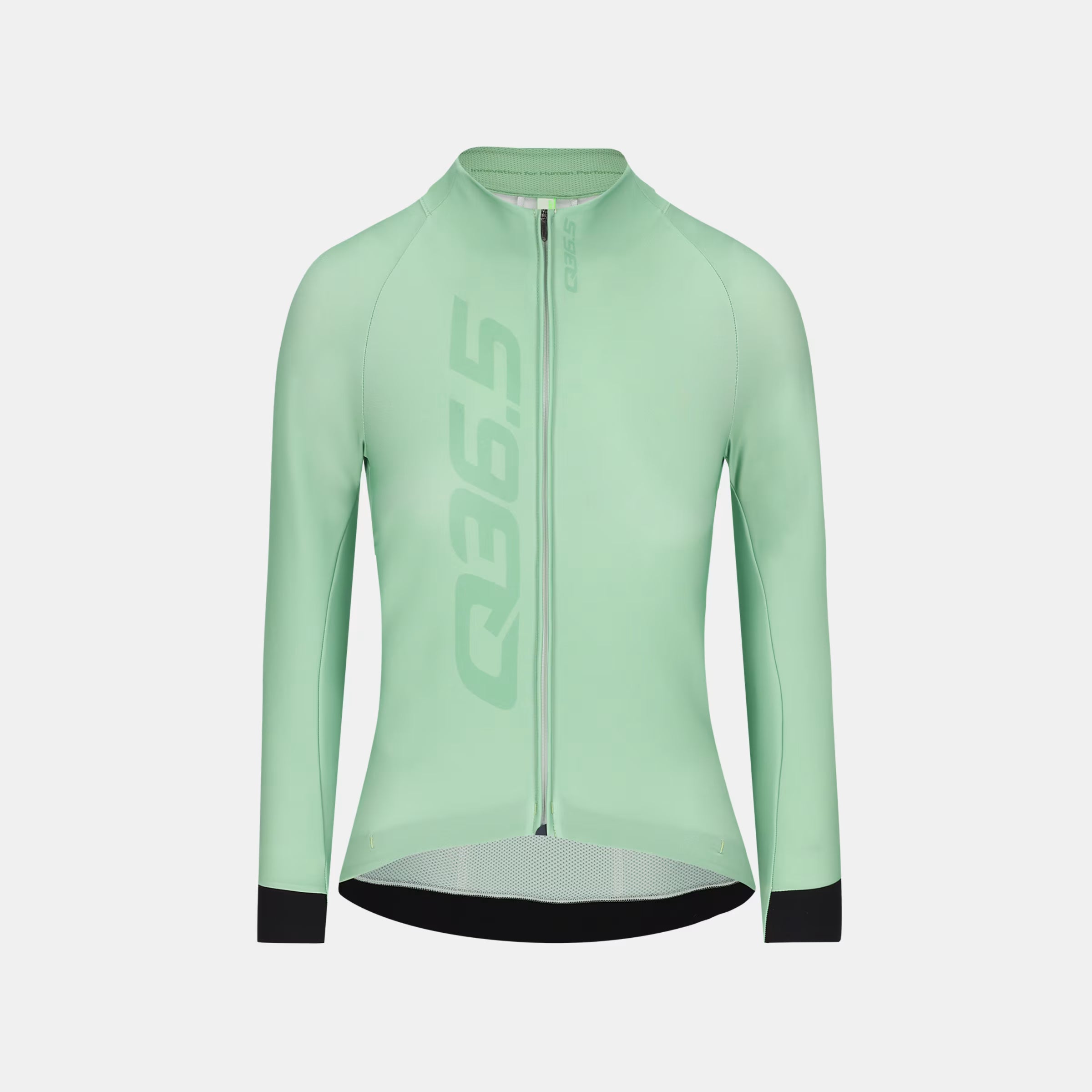 Q36.5 Gregarius Hybrid Signature Long Sleeve Jersey - Women's - Green with full front zipper and sleek race fit design