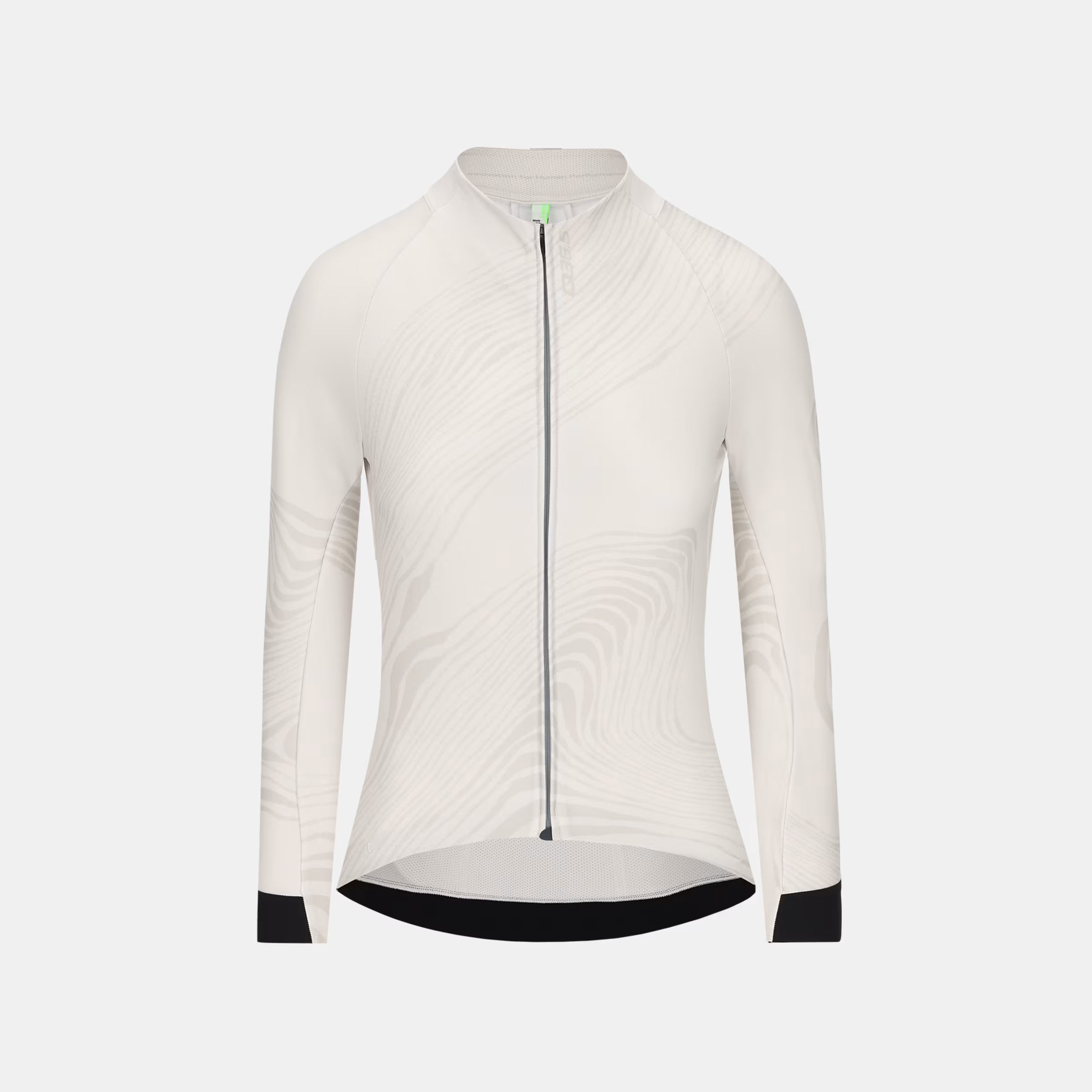 Q36.5 Gregarius Hybrid Dolomites Long Sleeve Jersey - Women's - Sand Grey with sleek full front zipper and subtle pattern design