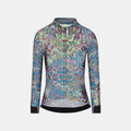 Q36.5 Gregarius Hybrid Thermomap Long Sleeve Jersey - Women's - Thermomap with vibrant pixelated pattern and front zipper detail