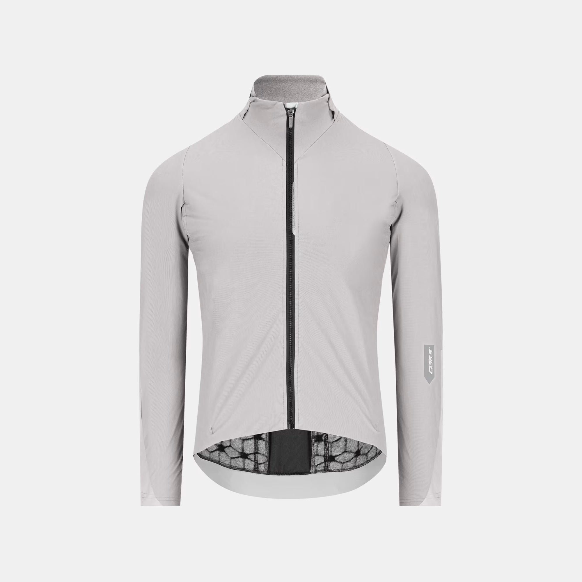 Q36.5 Dottore Termico Winter Jacket - Unisex - Ice Grey front view showing streamlined fit and full zip closure