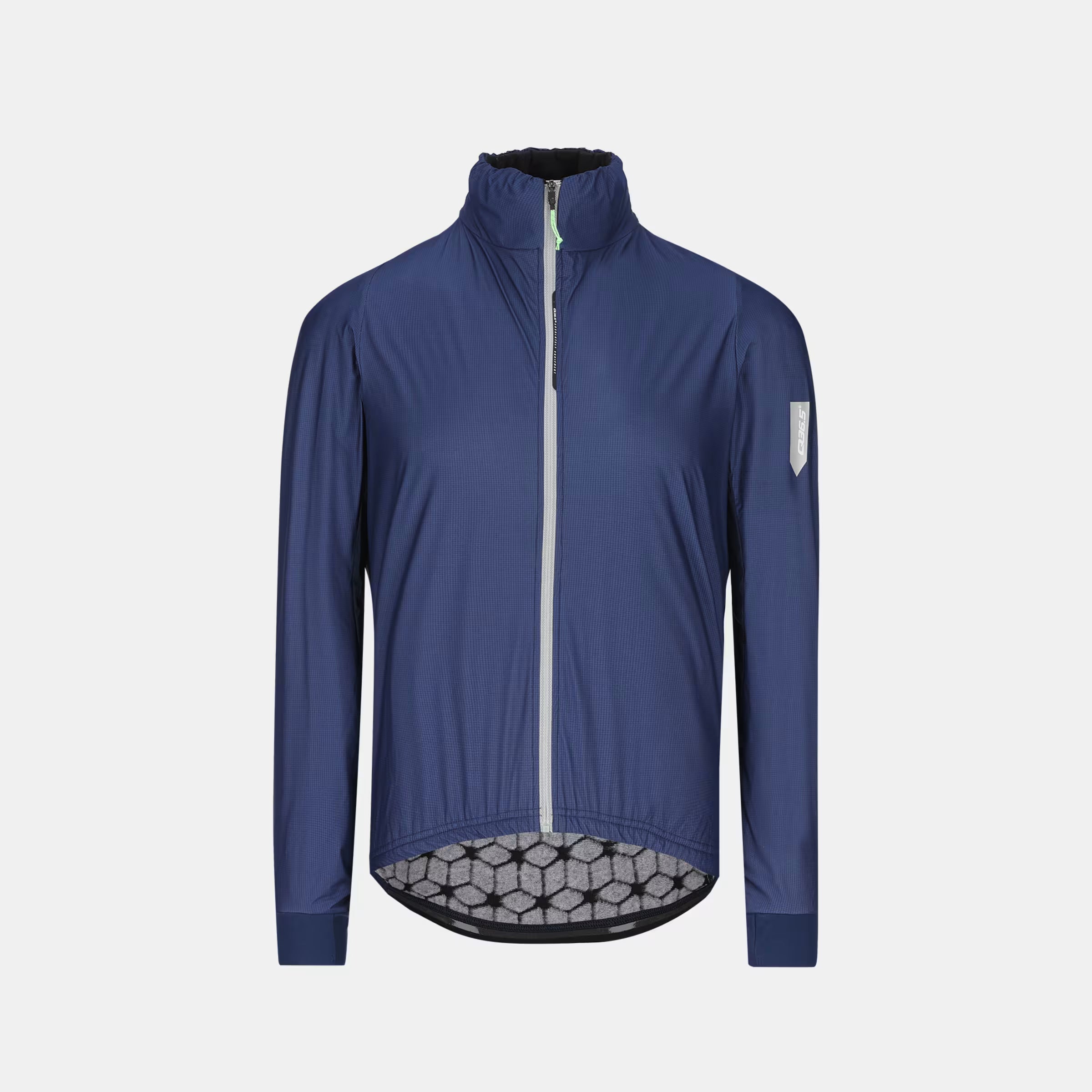 Q36.5 Adventure Winter Jacket - Men's - Navy Blue with full front zipper and long sleeves for cold weather cycling