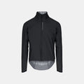 Q36.5 Rain Shell Jacket - Unisex - Black front view with high collar and full zip, designed for lightweight rain protection
