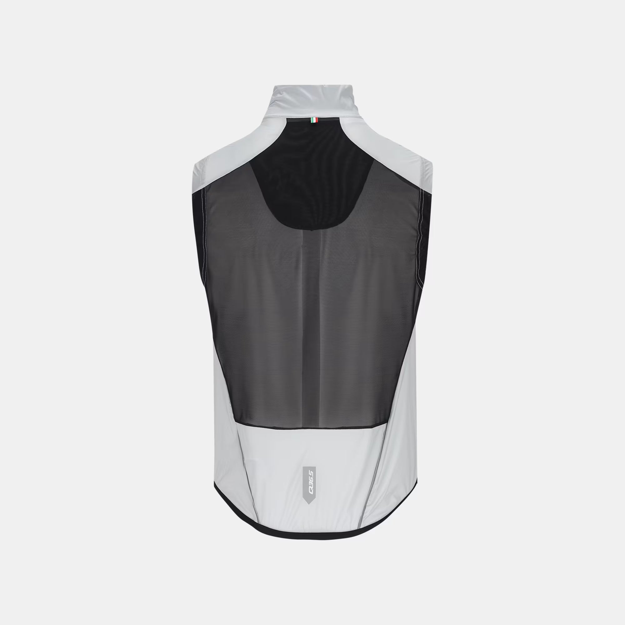 Back view of Q36.5 Air Vest- Unisex - Ice Grey showing breathable mesh panel and lightweight fabric design