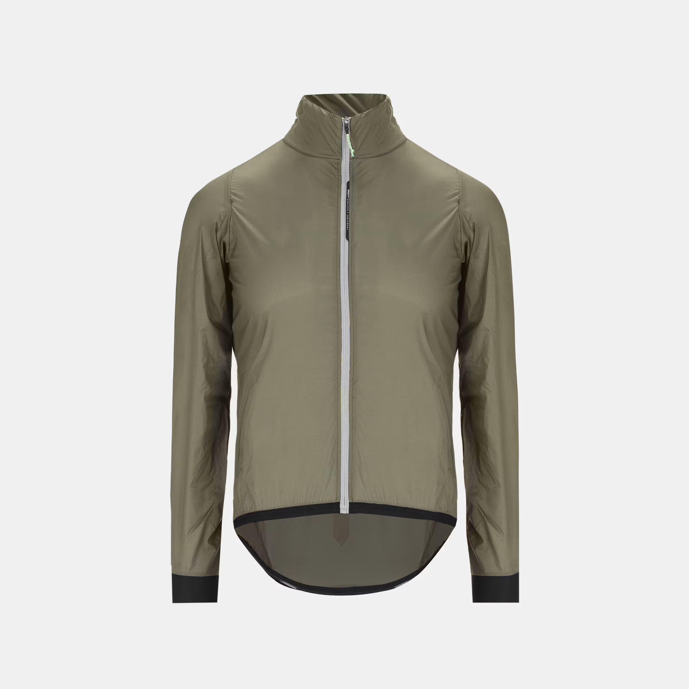 Q36.5 Air Jacket - Unisex - Olive Green front view with full zip and high collar in lightweight protective fabric